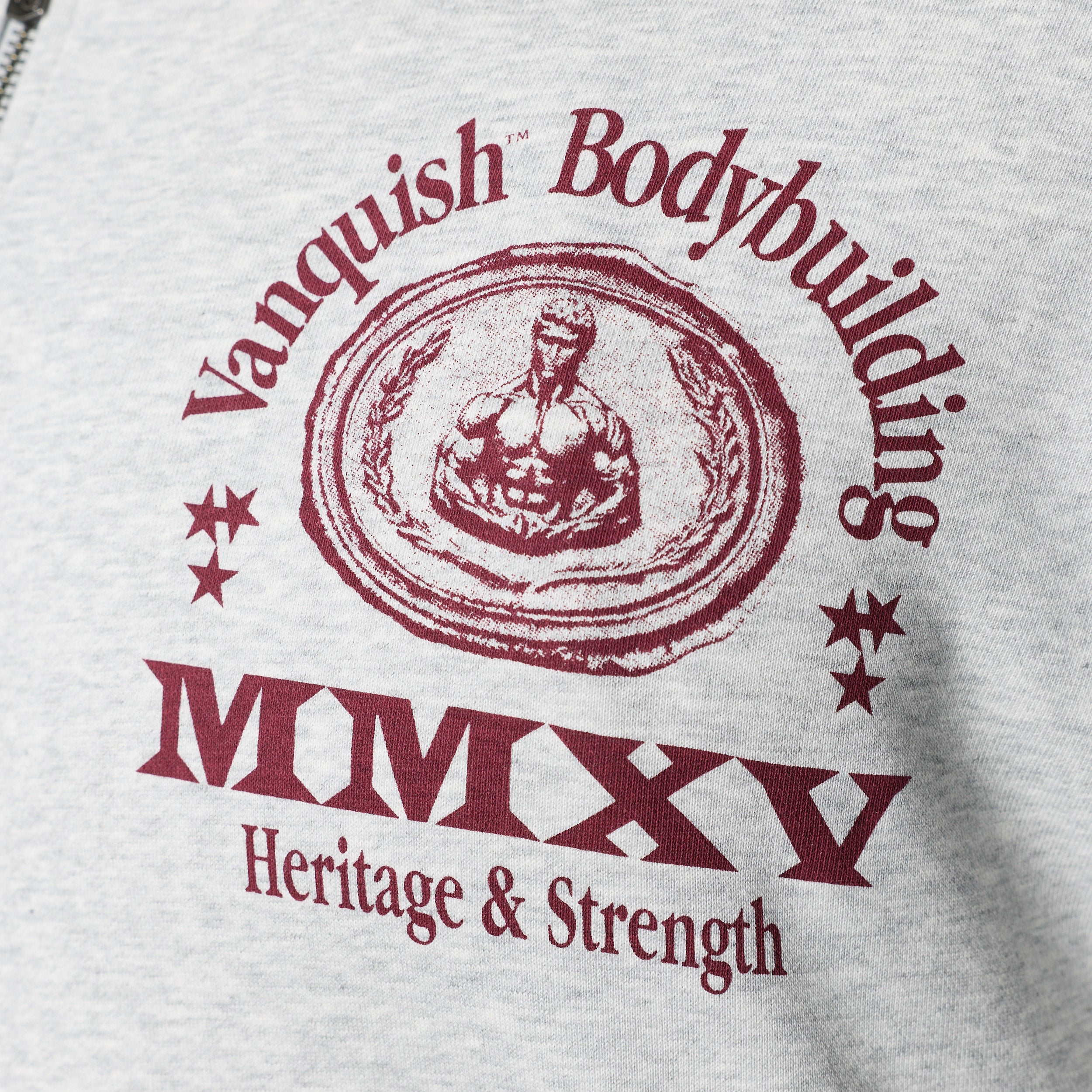 HERITAGE AND STRENGTH GREY OVERSIZED ZIP HOODIE