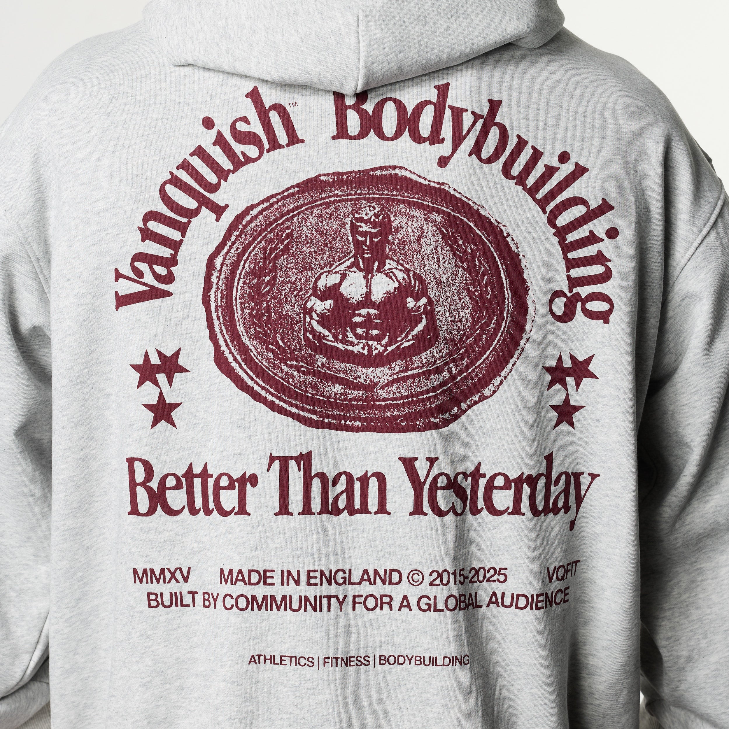 HERITAGE AND STRENGTH GREY OVERSIZED ZIP HOODIE