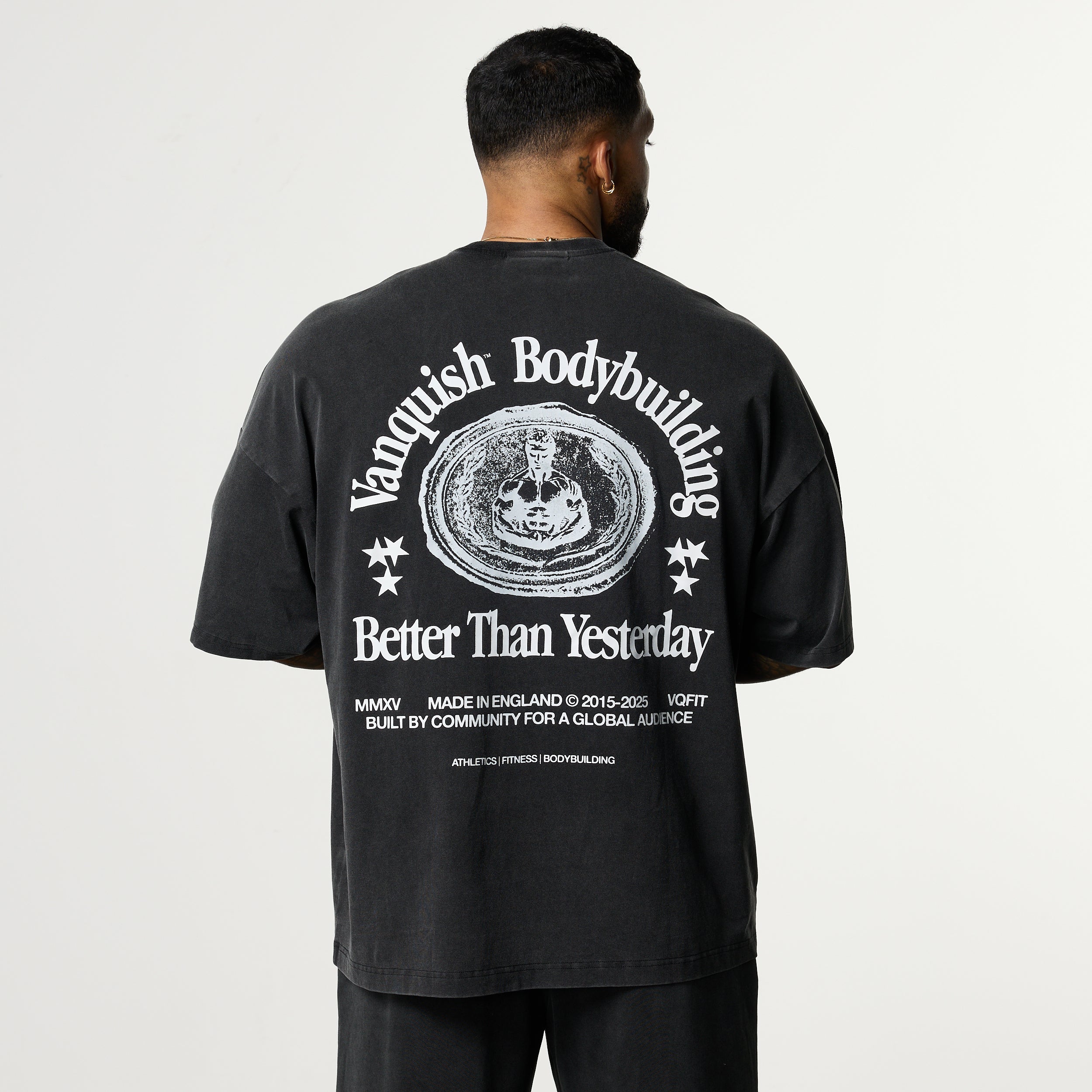 HERITAGE AND STRENGTH BLACK BOXY OVERSIZED T SHIRT