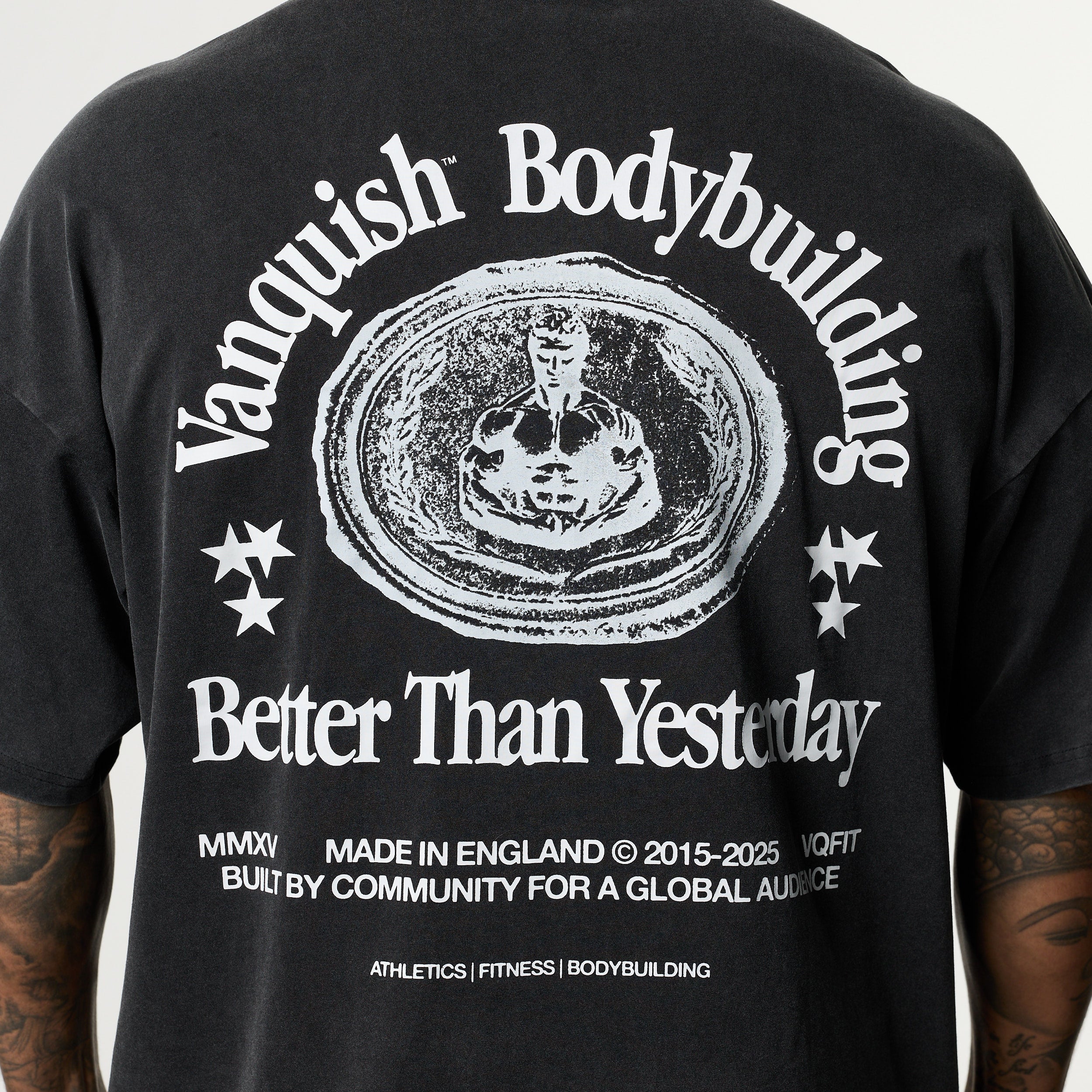 HERITAGE AND STRENGTH BLACK BOXY OVERSIZED T SHIRT