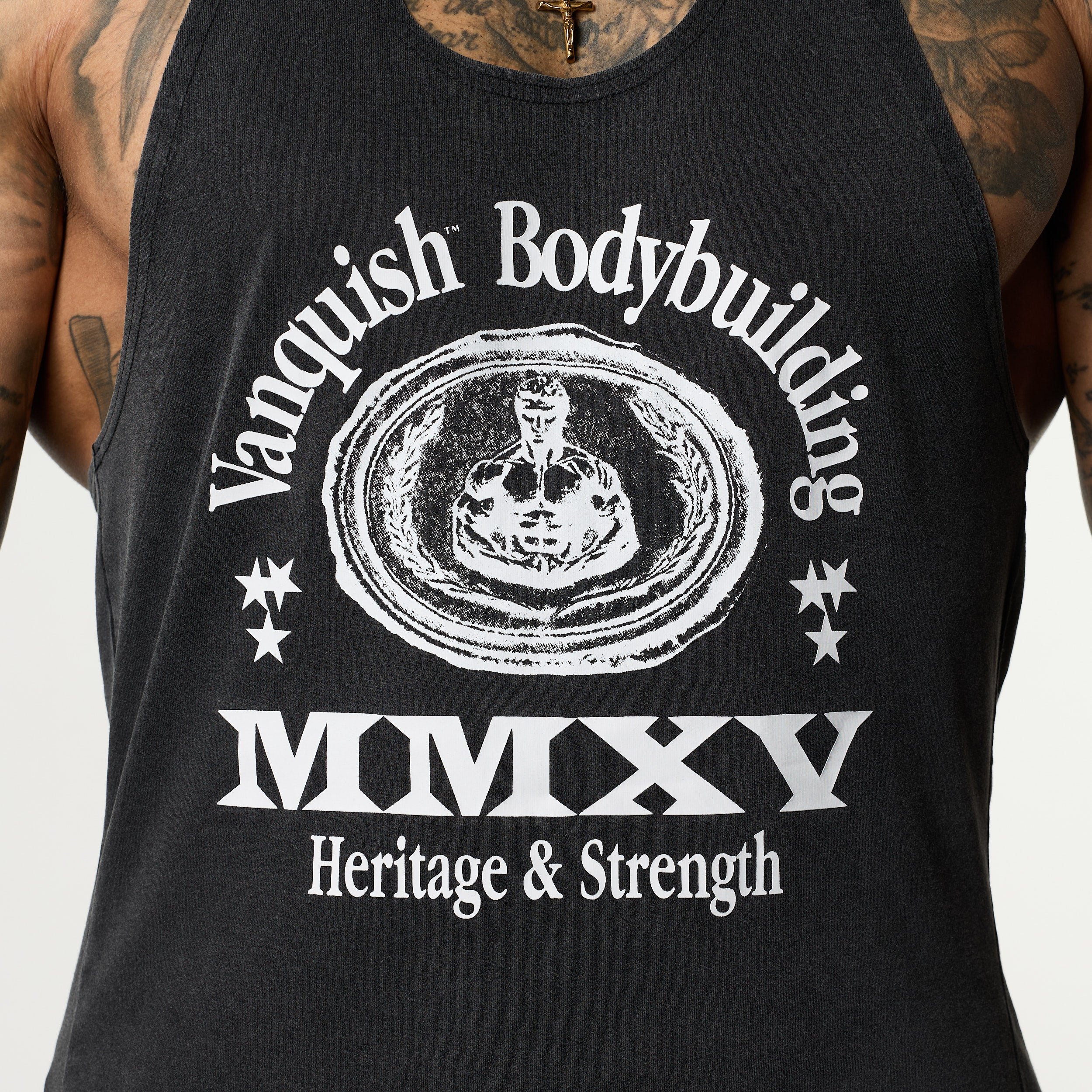 HERITAGE AND STRENGTH BLACK STRINGER VEST