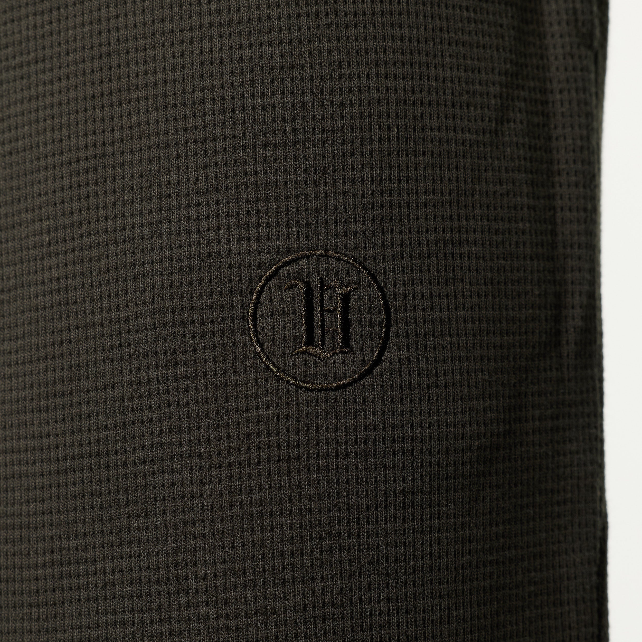 WAFFLE DARK KHAKI STRAIGHT LEG SWEATPANTS