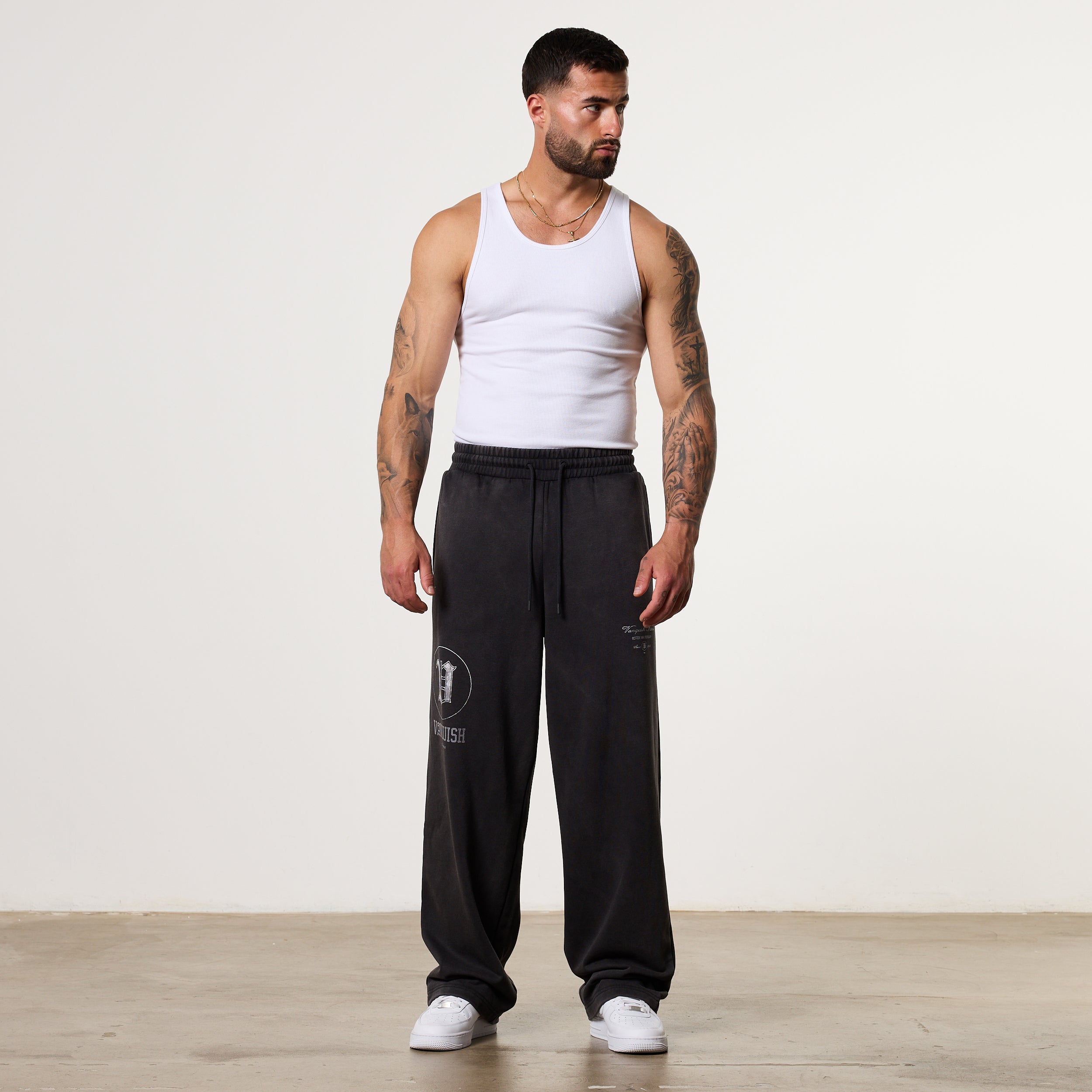 Vanquish Legacy Black Washed Straight Leg Sweatpants