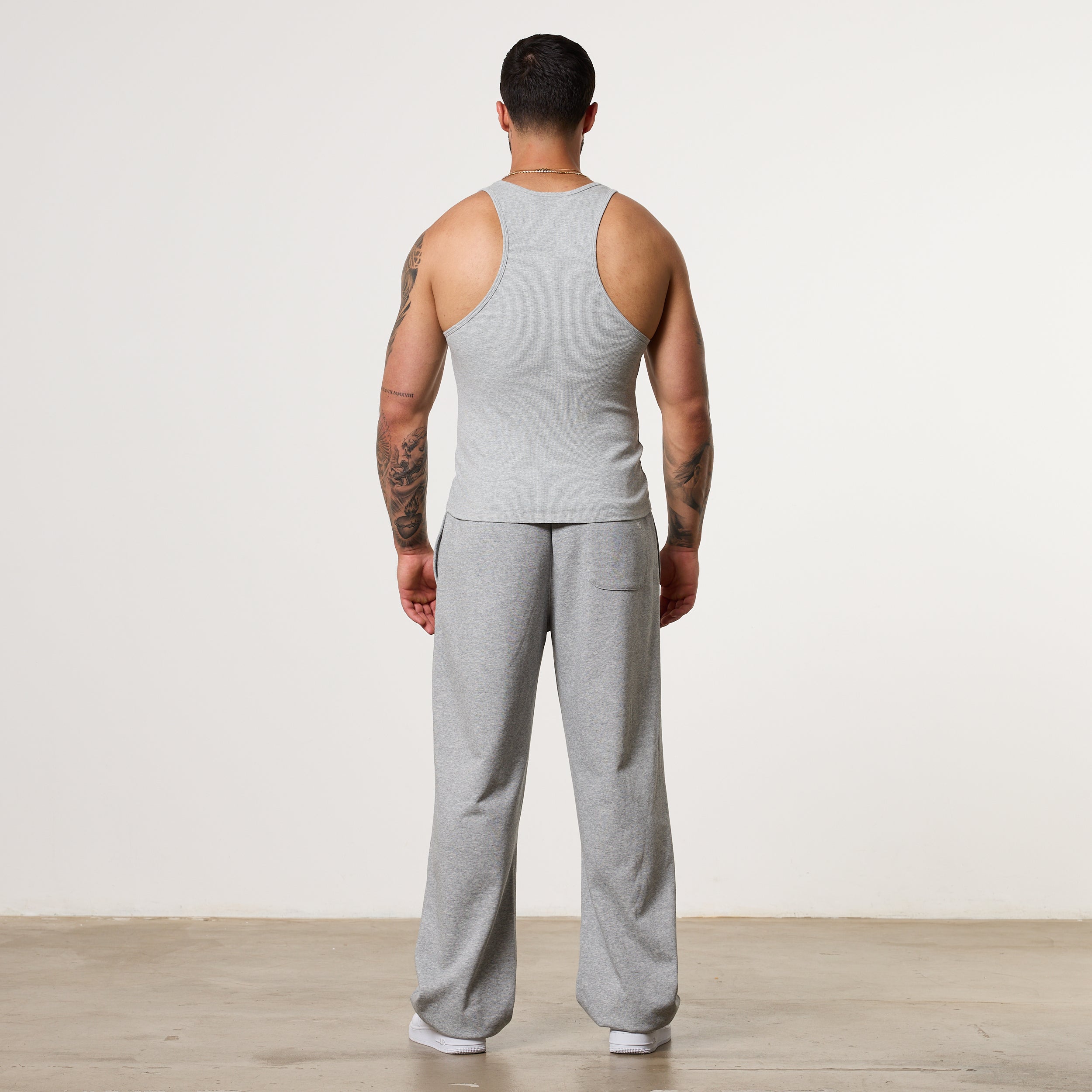 Vanquish Essential V2 Grey Melange Ribbed Tank