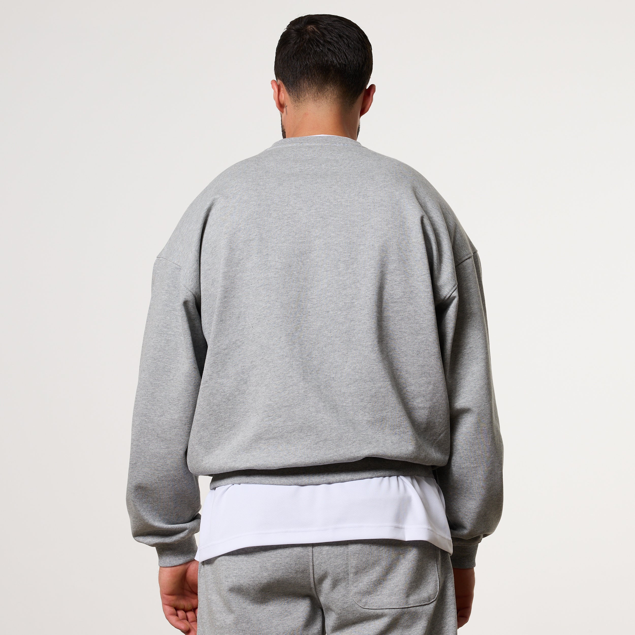 Vanquish Essential V2 Grey Melange Oversized Boxy Sweatshirt