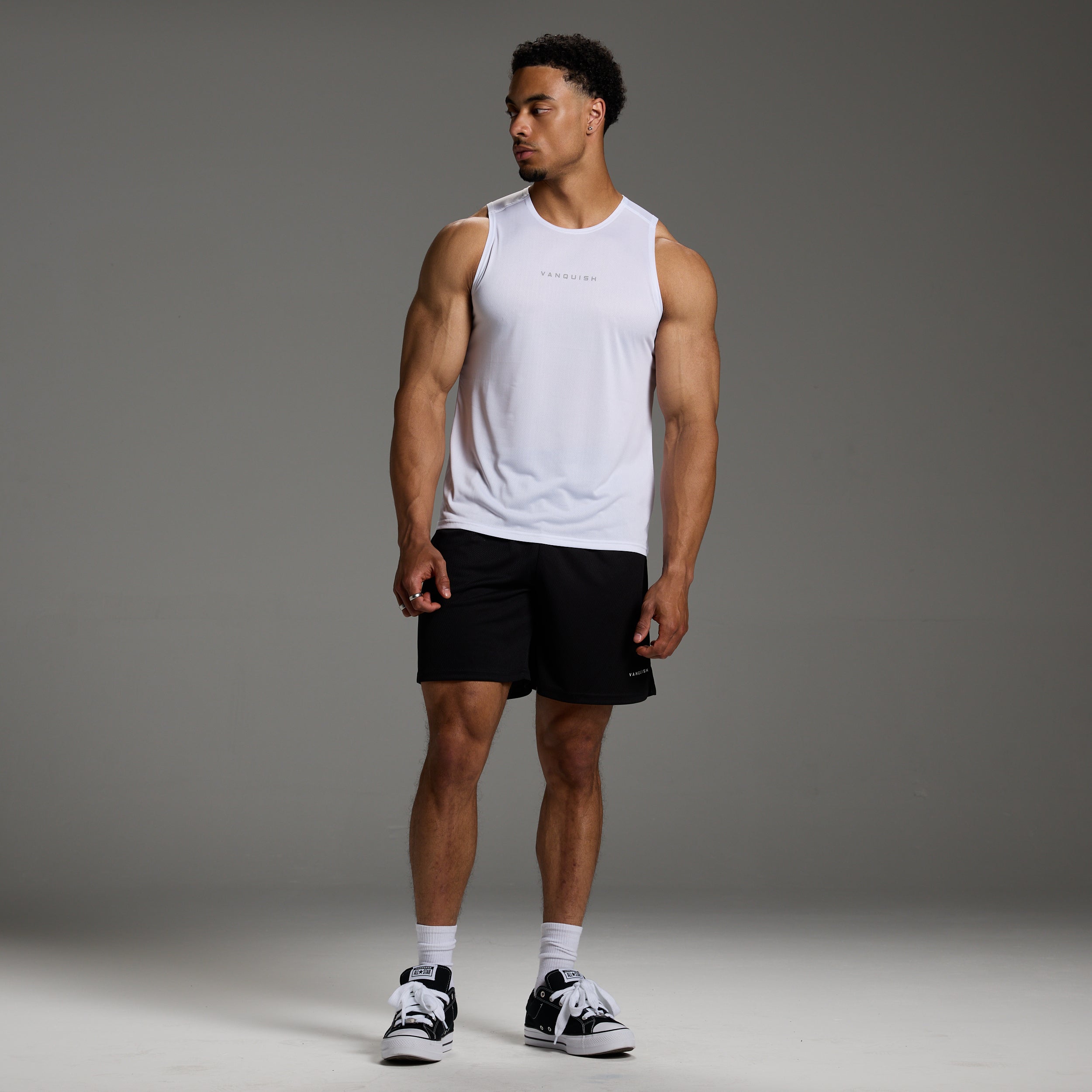 ORIGIN WHITE SLIM FIT PERFORMANCE TANK