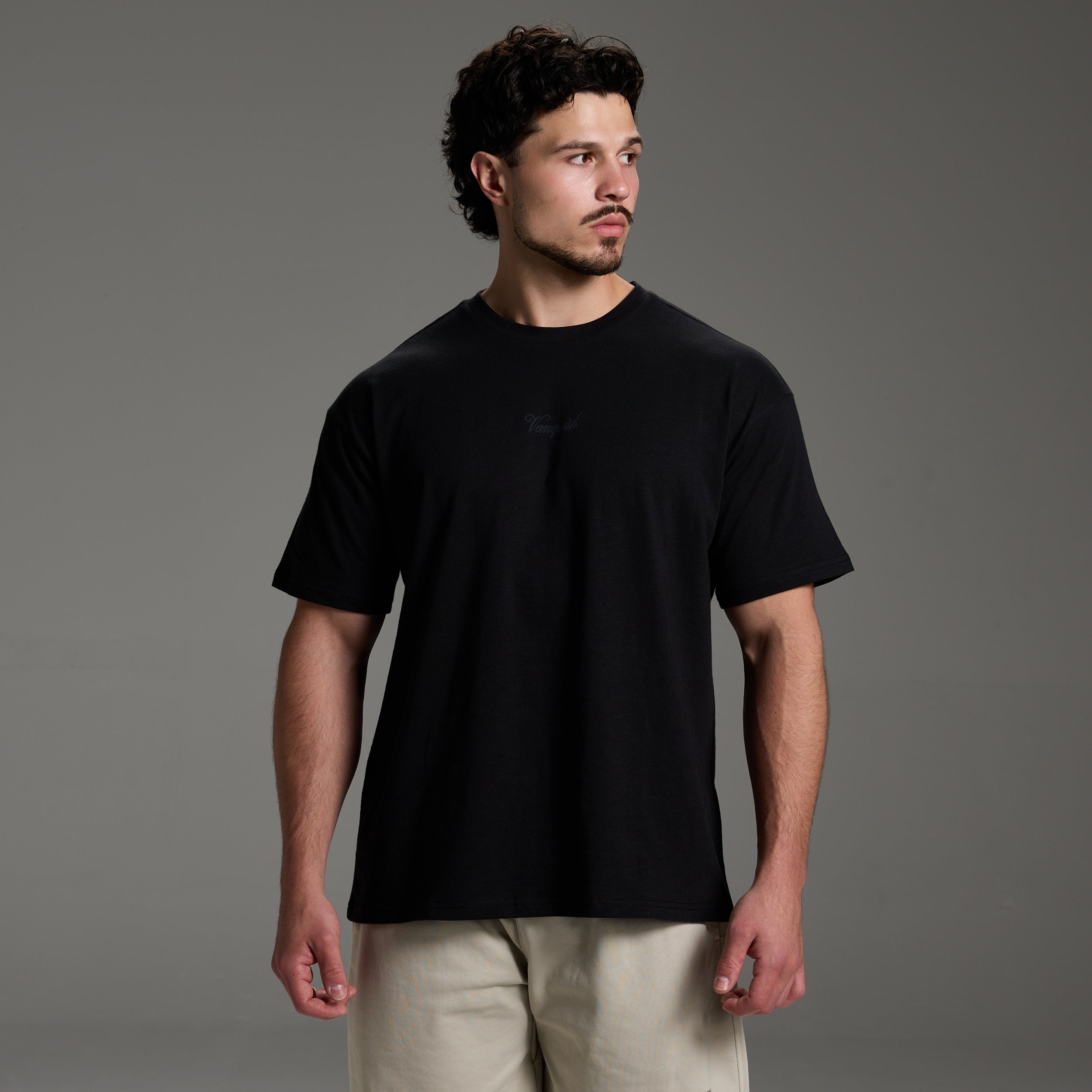 SLUB GYM BLACK OVERSIZED T SHIRT