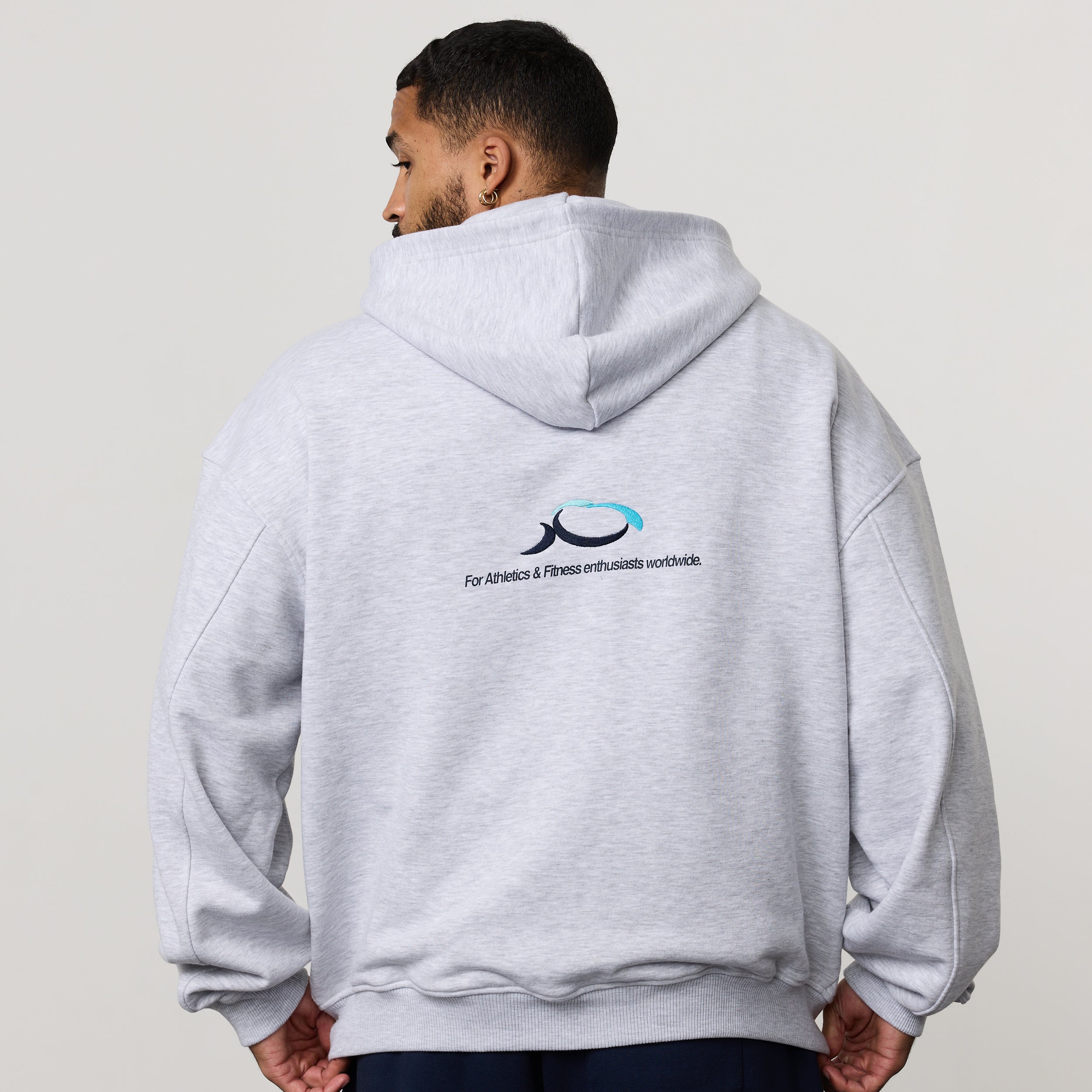 ACONITE GREY OVERSIZED FULL ZIP HOODIE