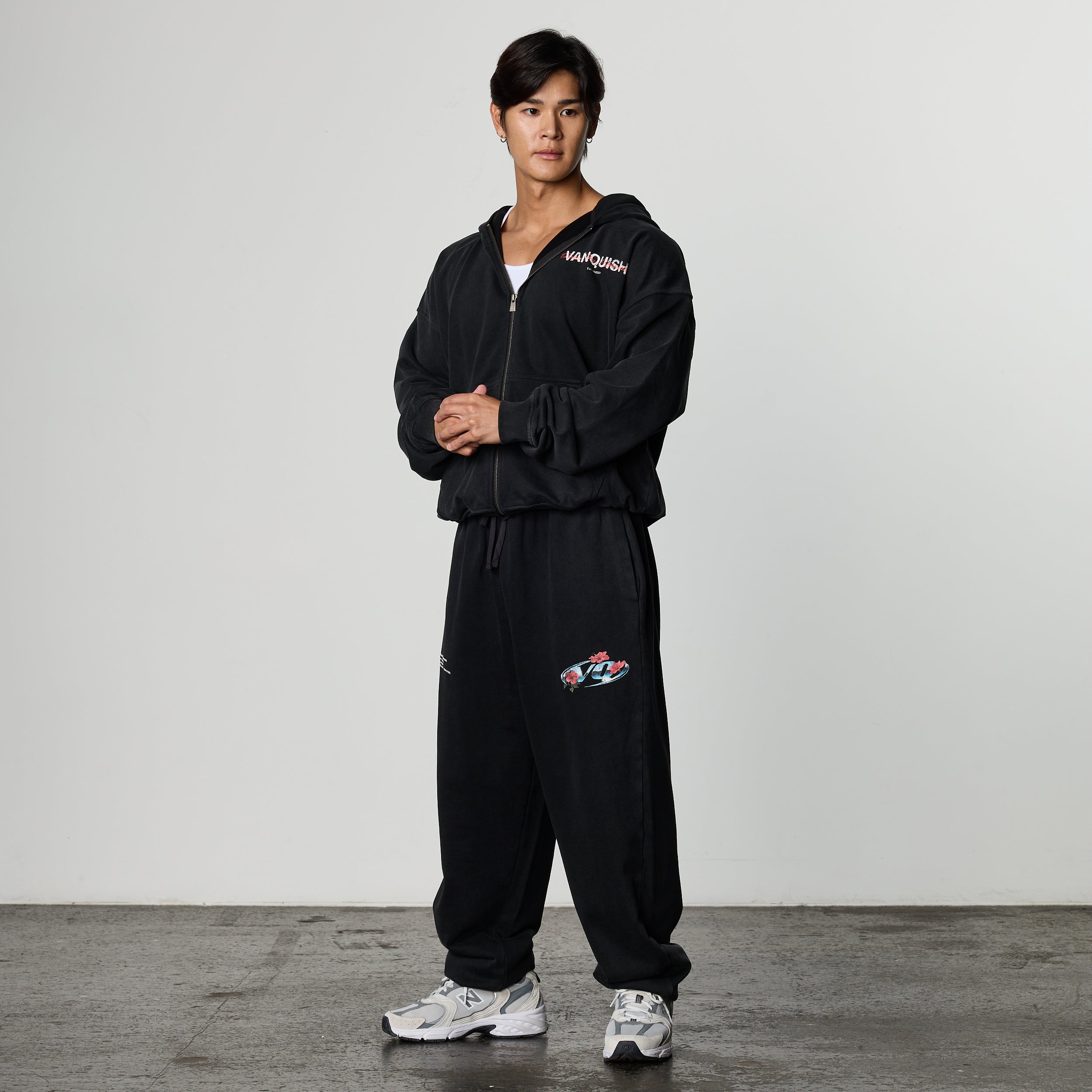 VQ x Shintaro Hibiscus Oversized Full Zip Hoodie