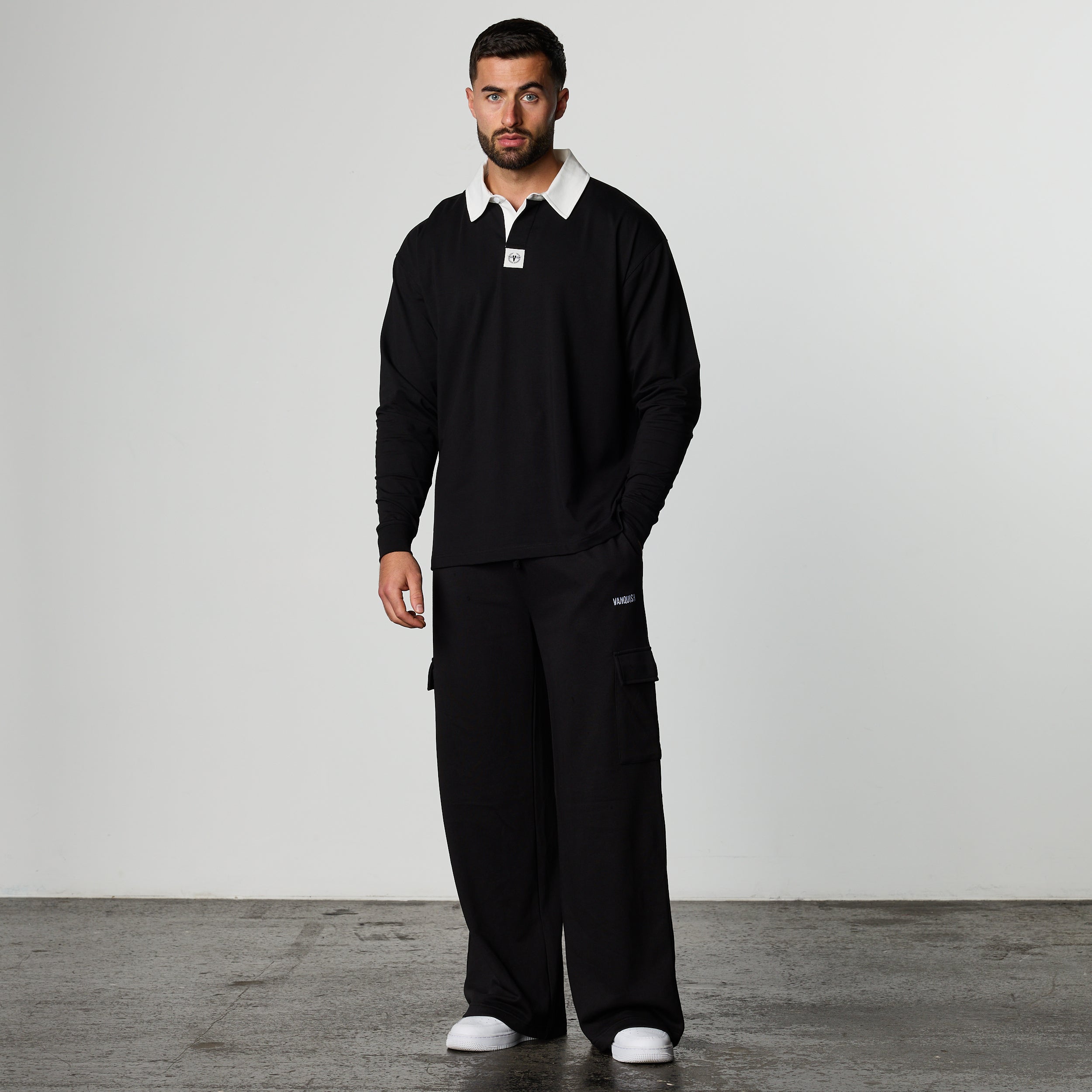 Vanquish Long sleeve Oversized Rugby Polo