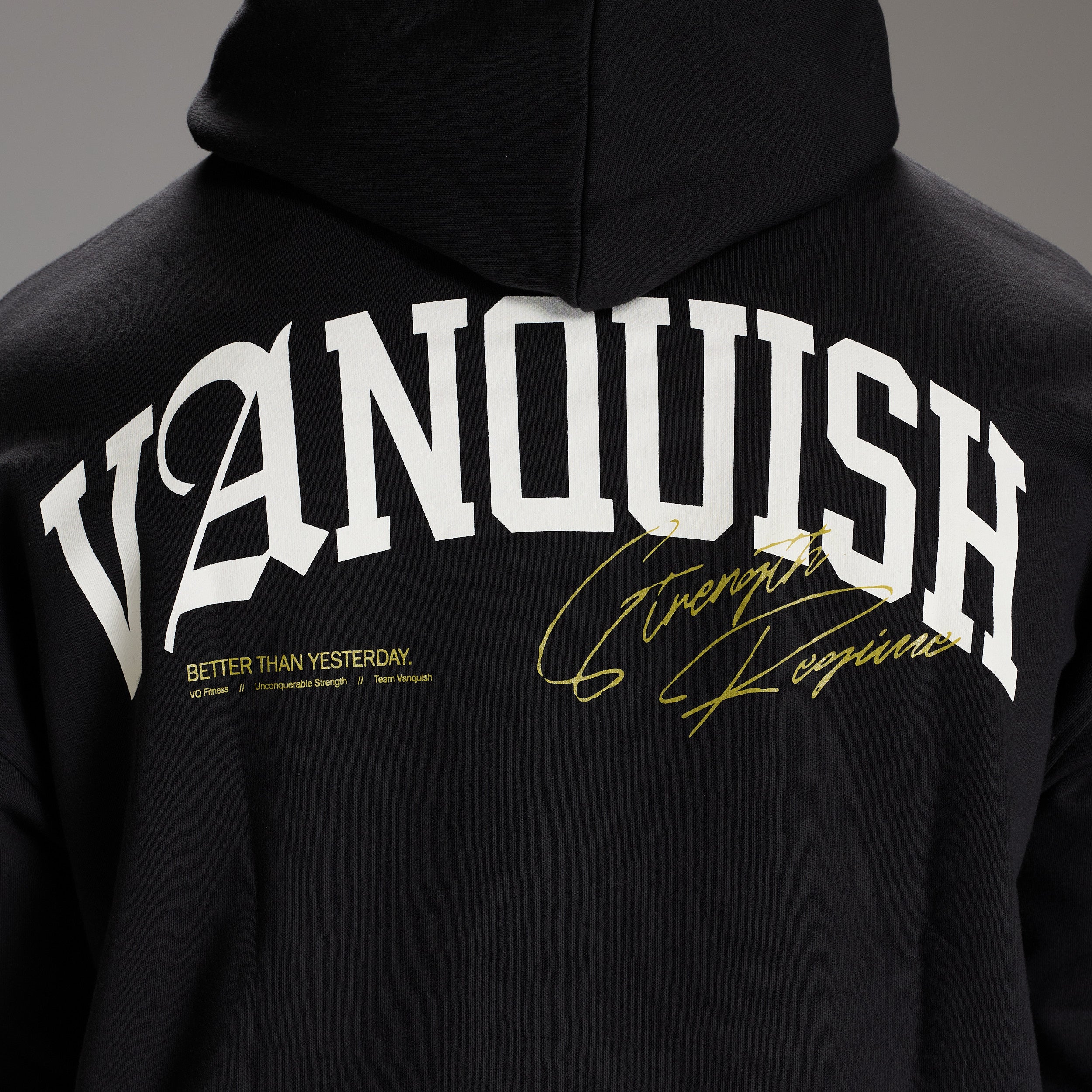 STRENGTH REGIME BLACK OVERSIZED PULLOVER HOODIE