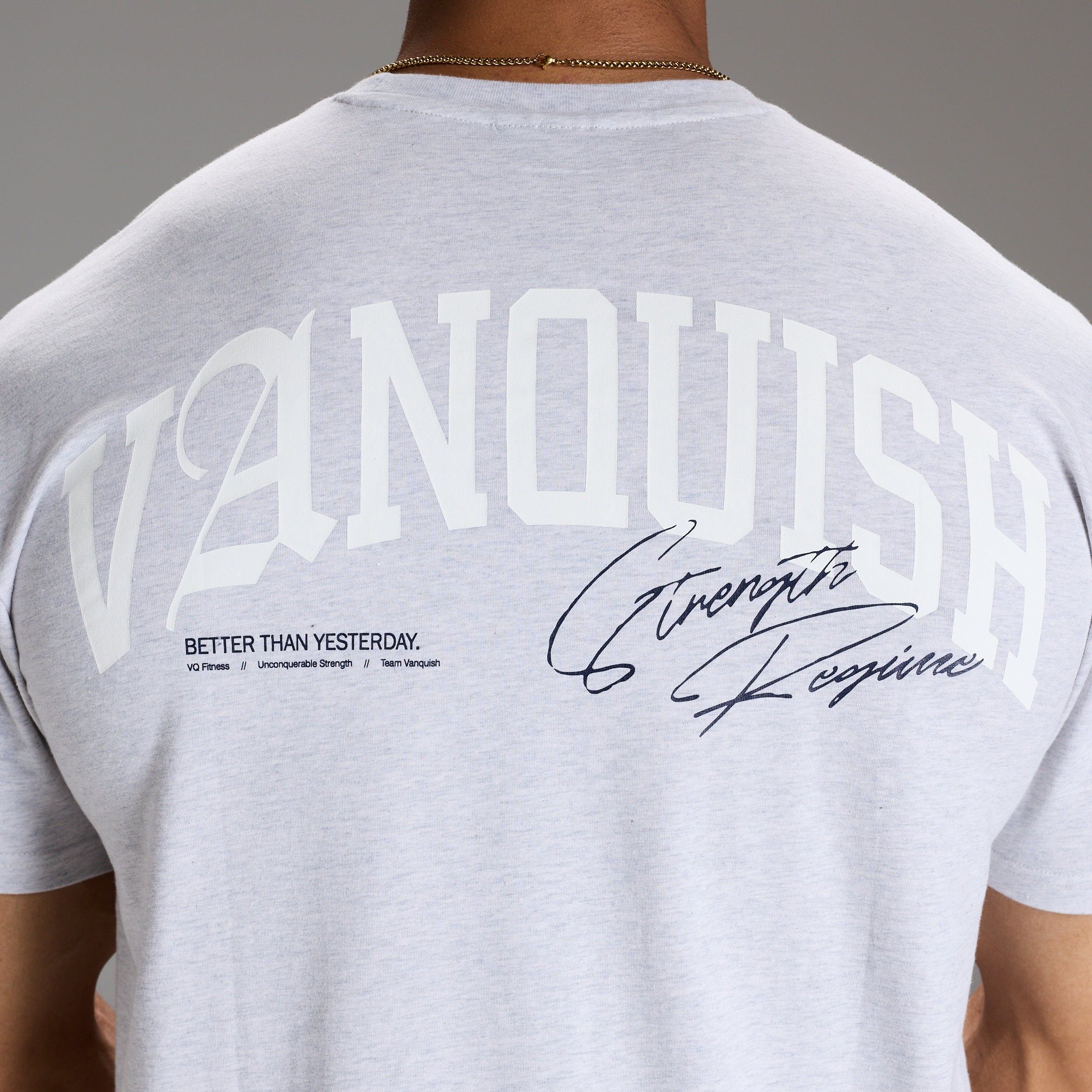 STRENGTH REGIME LIGHT GREY MARL OVERSIZED T SHIRT