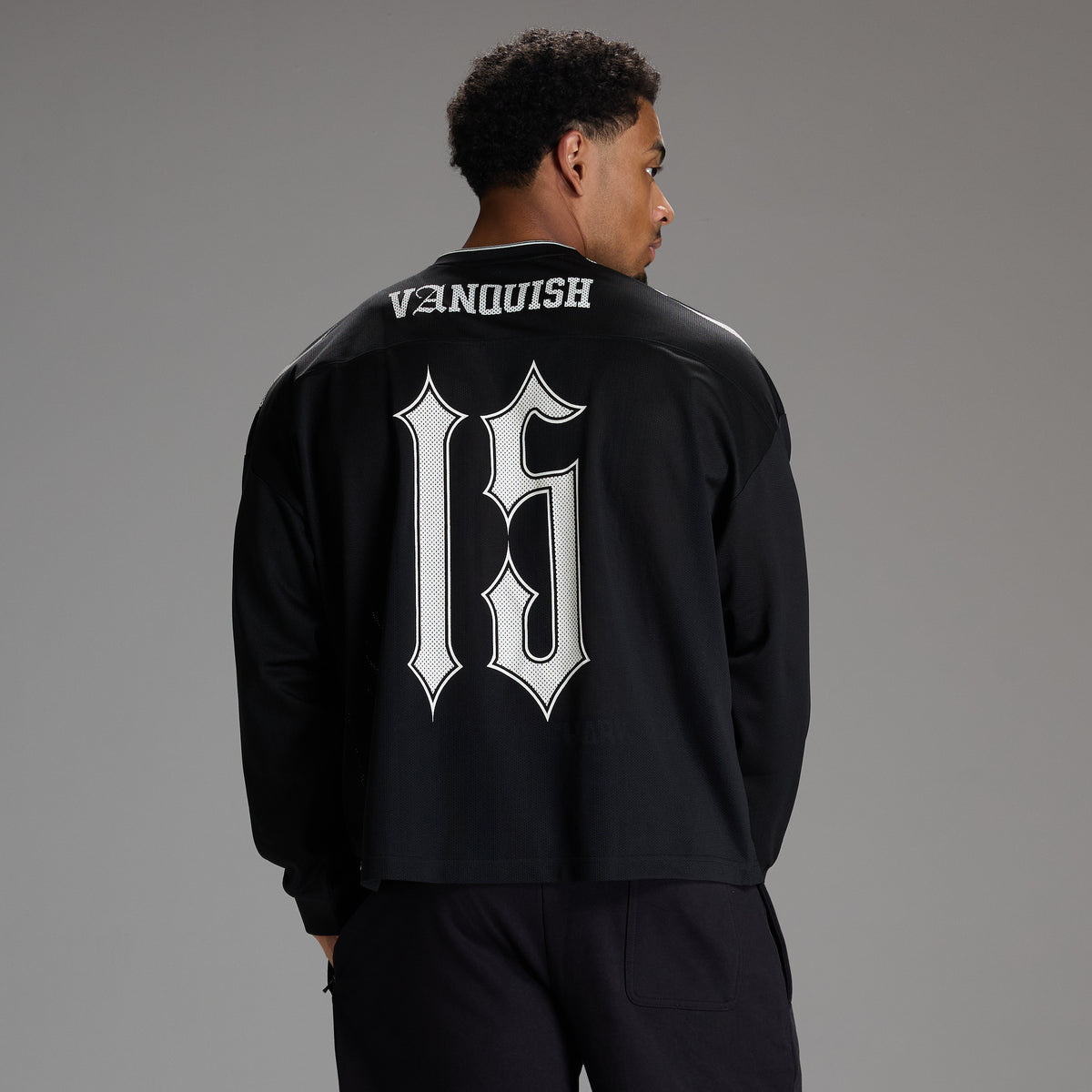 VARSITY TRIBAL BLACK OVERSIZED HOCKEY T SHIRT