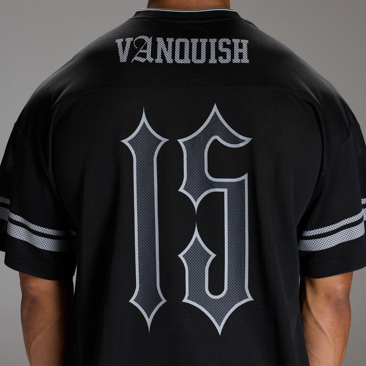 VARSITY BLACK OVERSIZED FOOTBALL T SHIRT