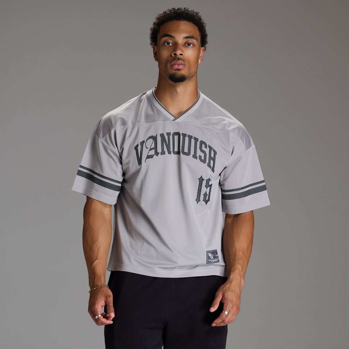 VARSITY GREY OVERSIZED FOOTBALL T SHIRT