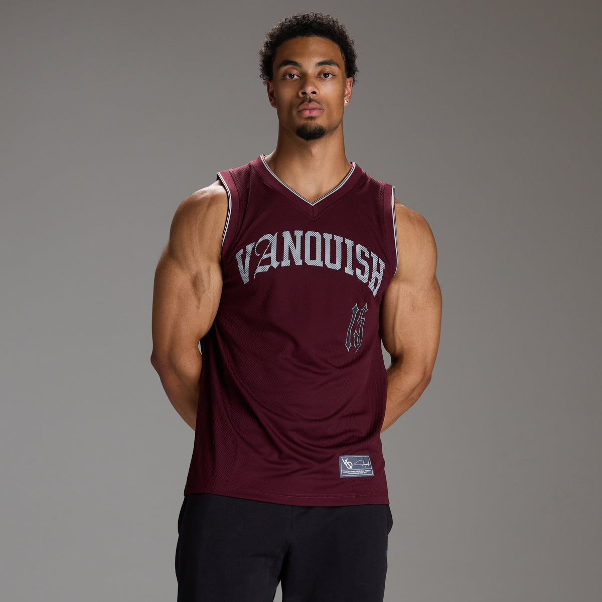 VARSITY DARK RED OVERSIZED BASKETBALL TANK