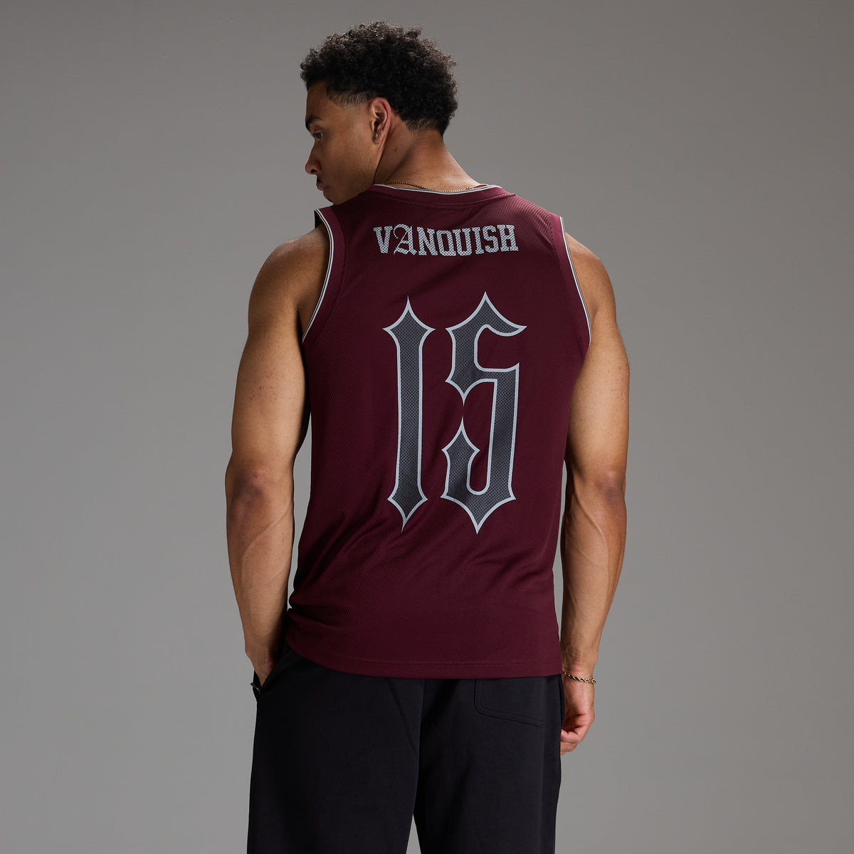 VARSITY DARK RED OVERSIZED BASKETBALL TANK