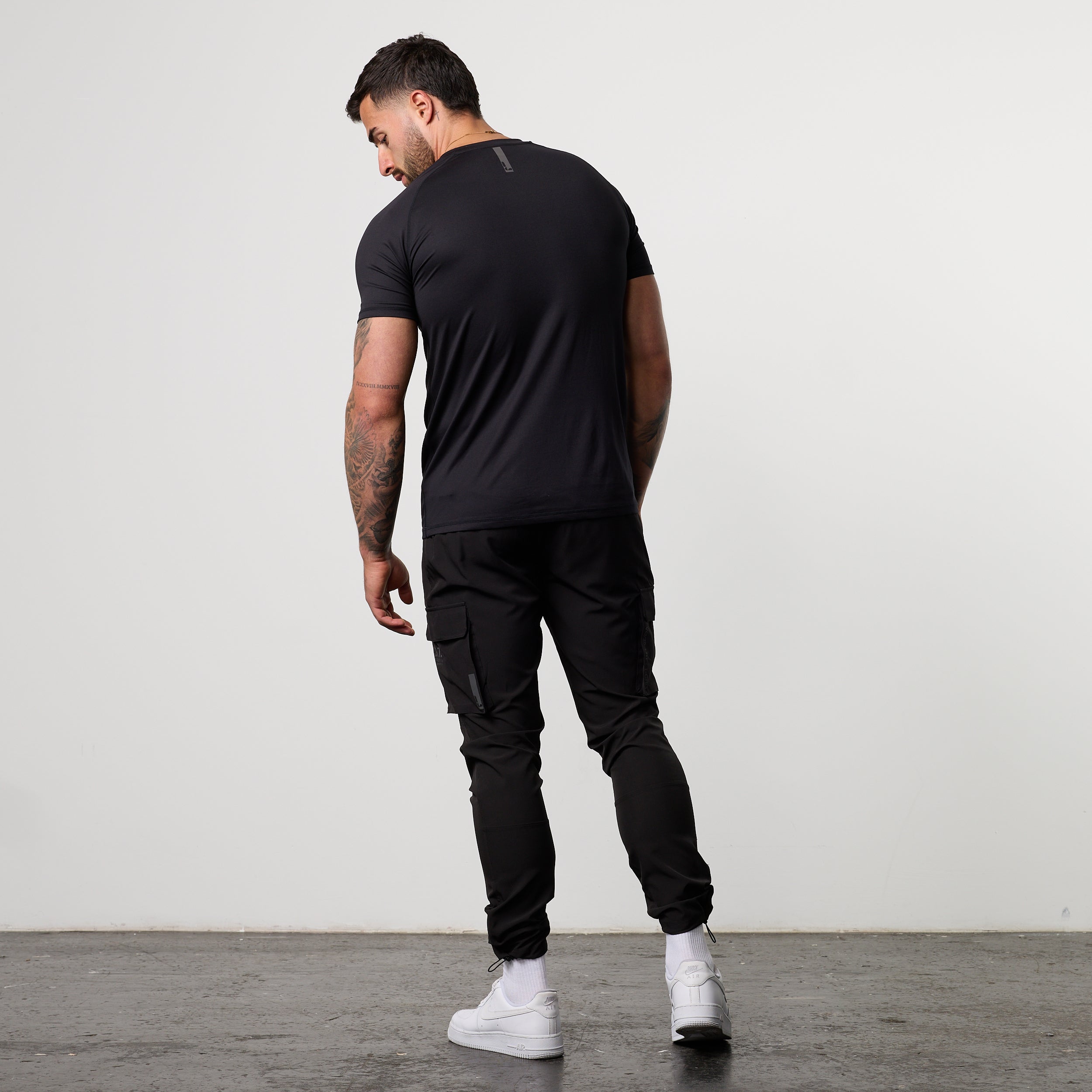 LRT Black Performance Tapered Cargo Pants