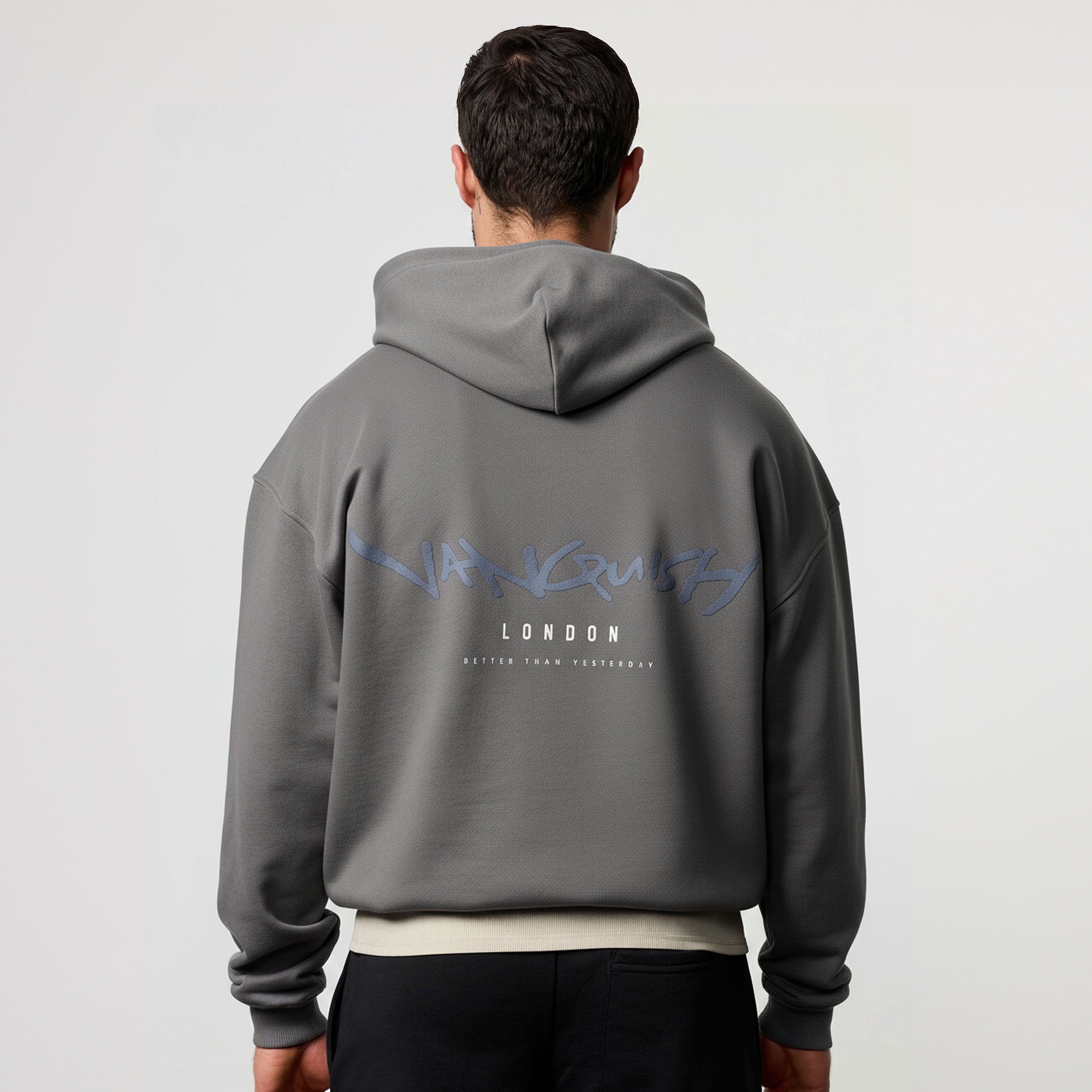 GRAFFITI GREY OVERSIZED HOODIE