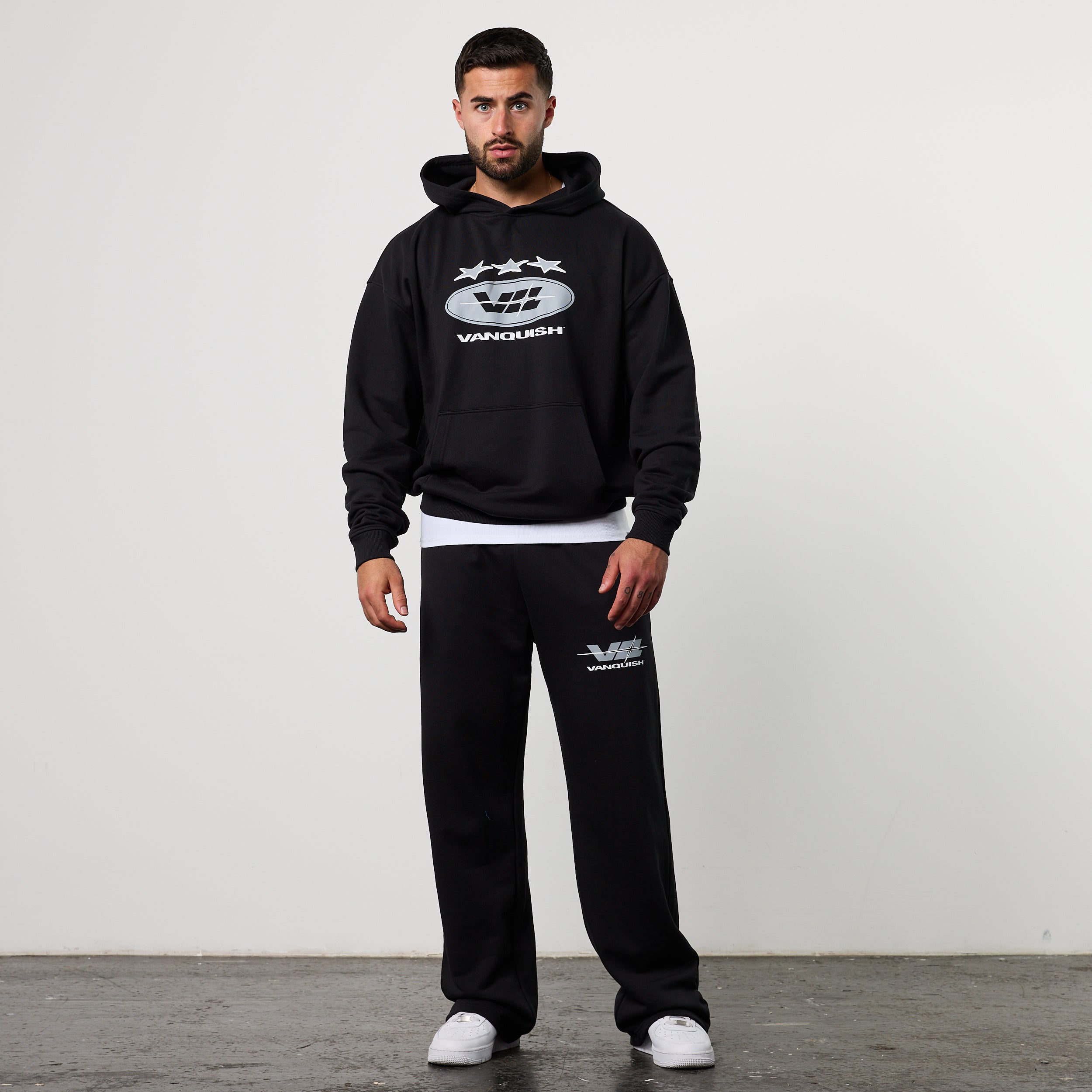 POWERLINE BLACK OVERSIZED HOODIE
