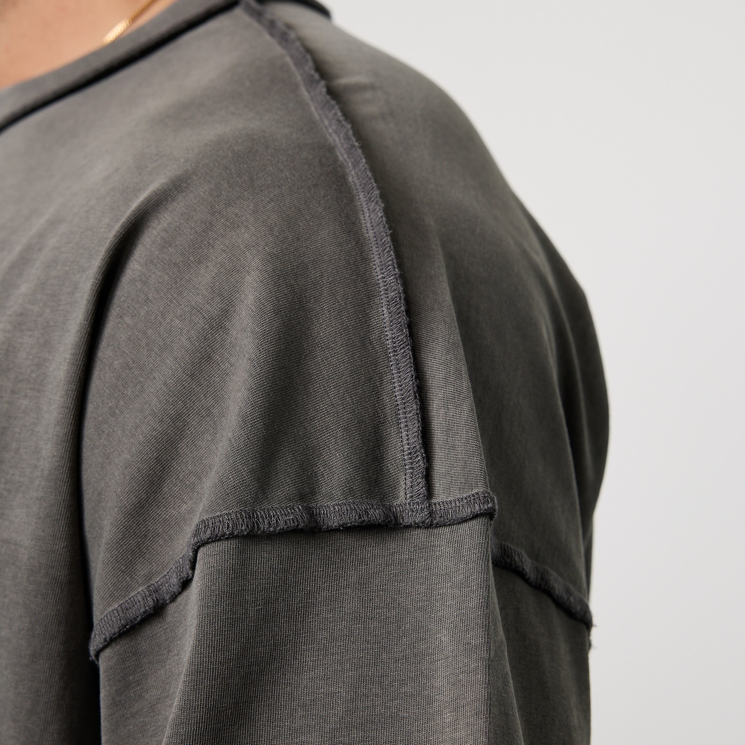 WASHED GREY OVERSIZED BOXY T SHIRT