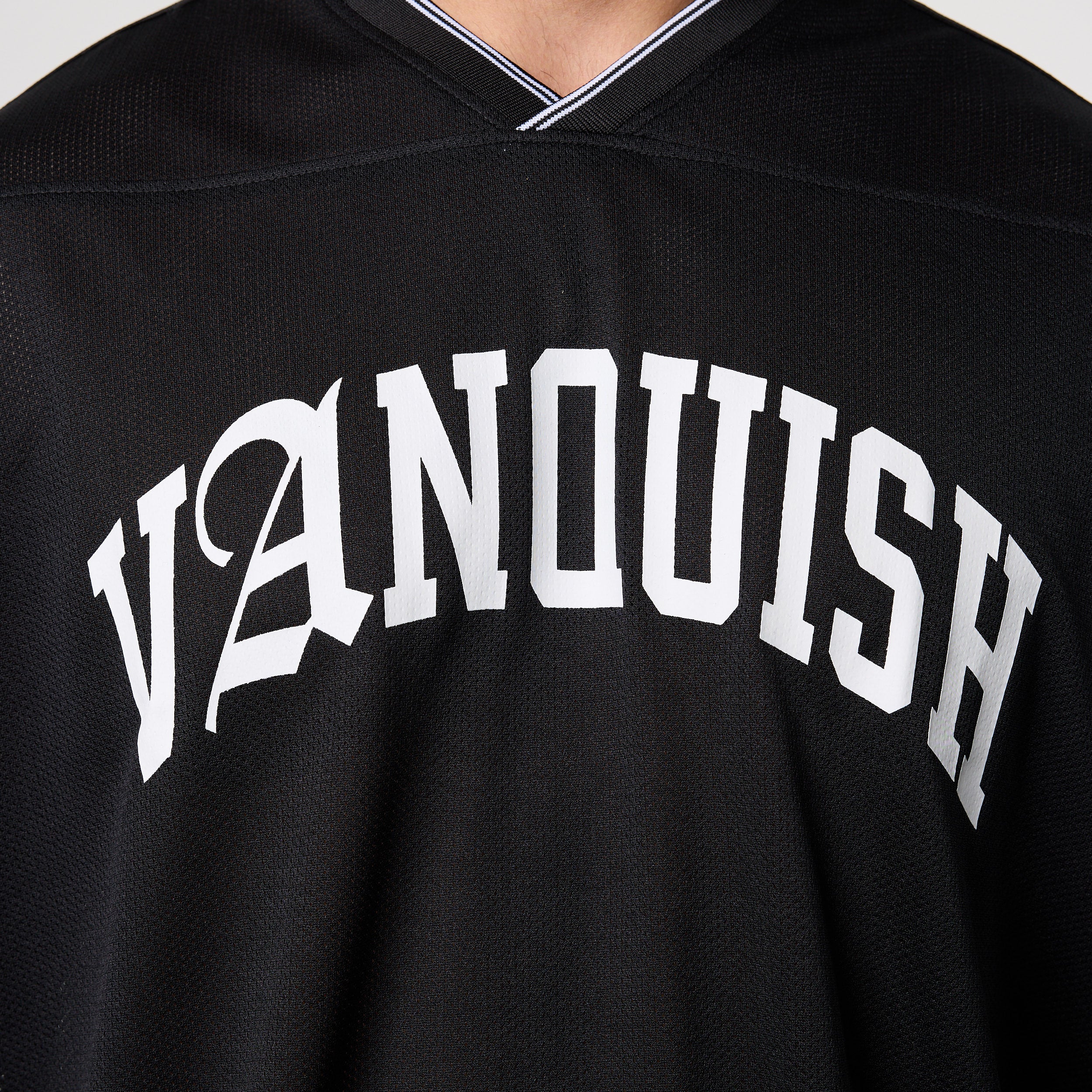 Varsity Black Oversized Boxy Football Jersey