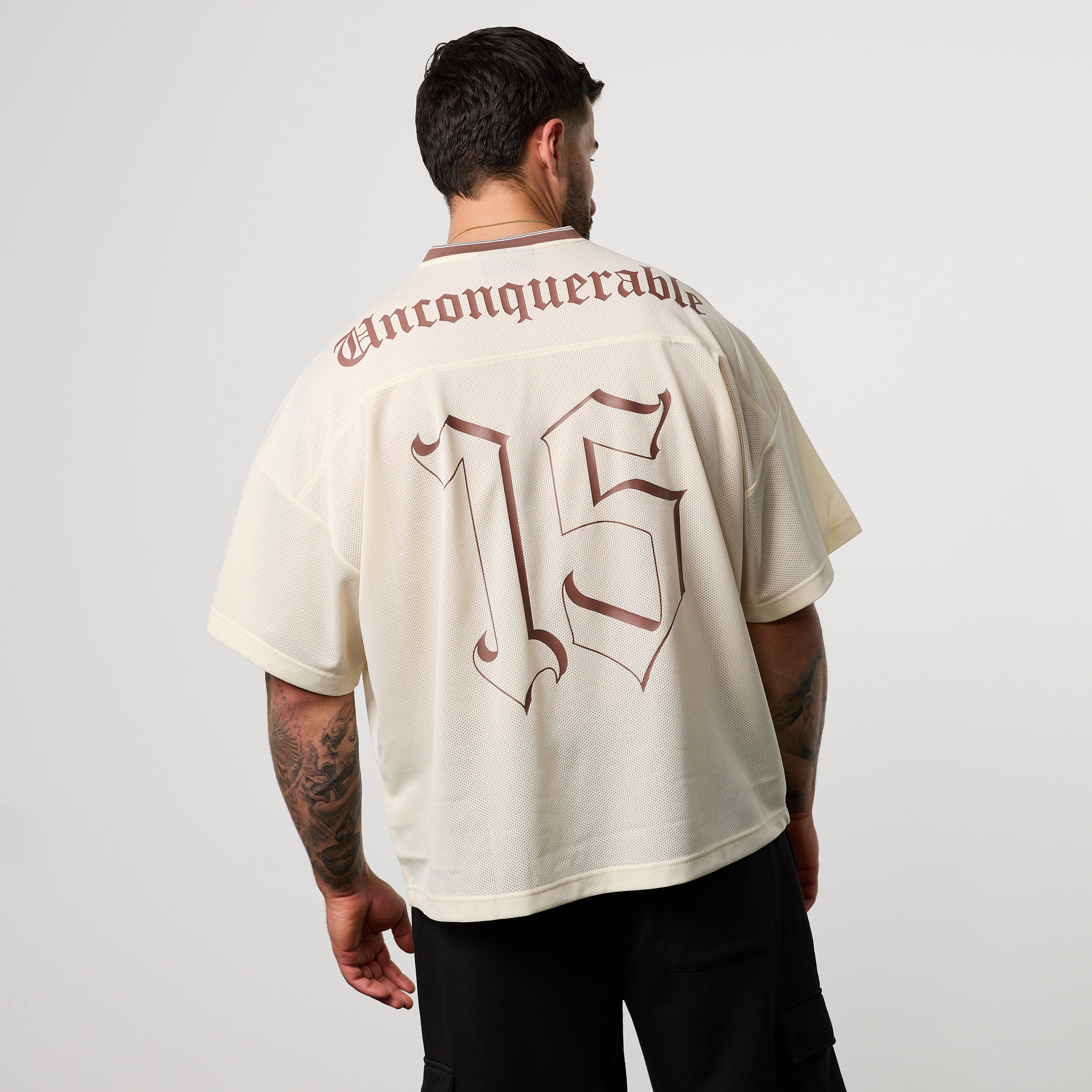 Varsity Off White Oversized Boxy Football Jersey
