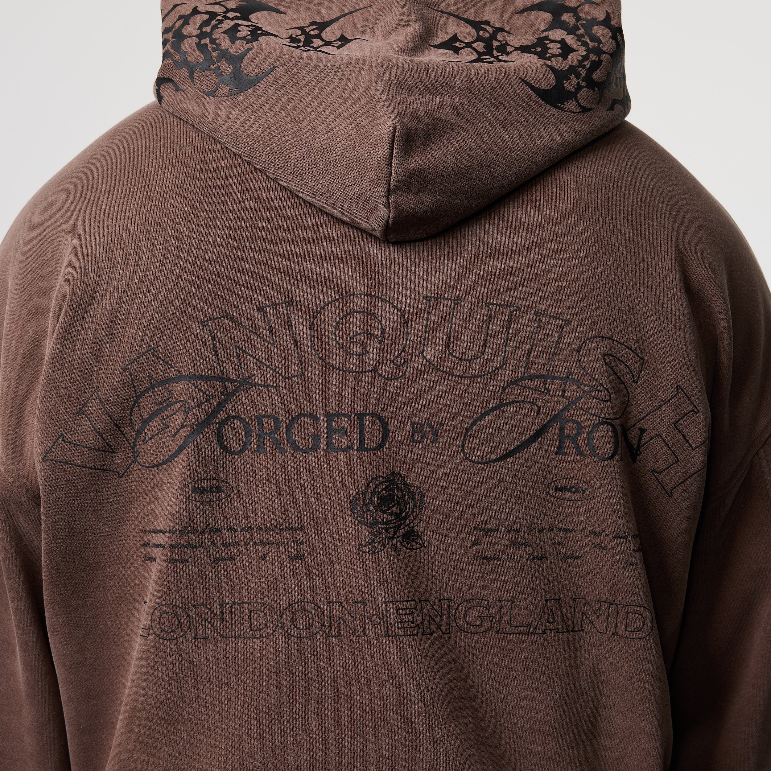 BLACK FORGE WASHED BROWN BOXY OVERSIZED HOODIE