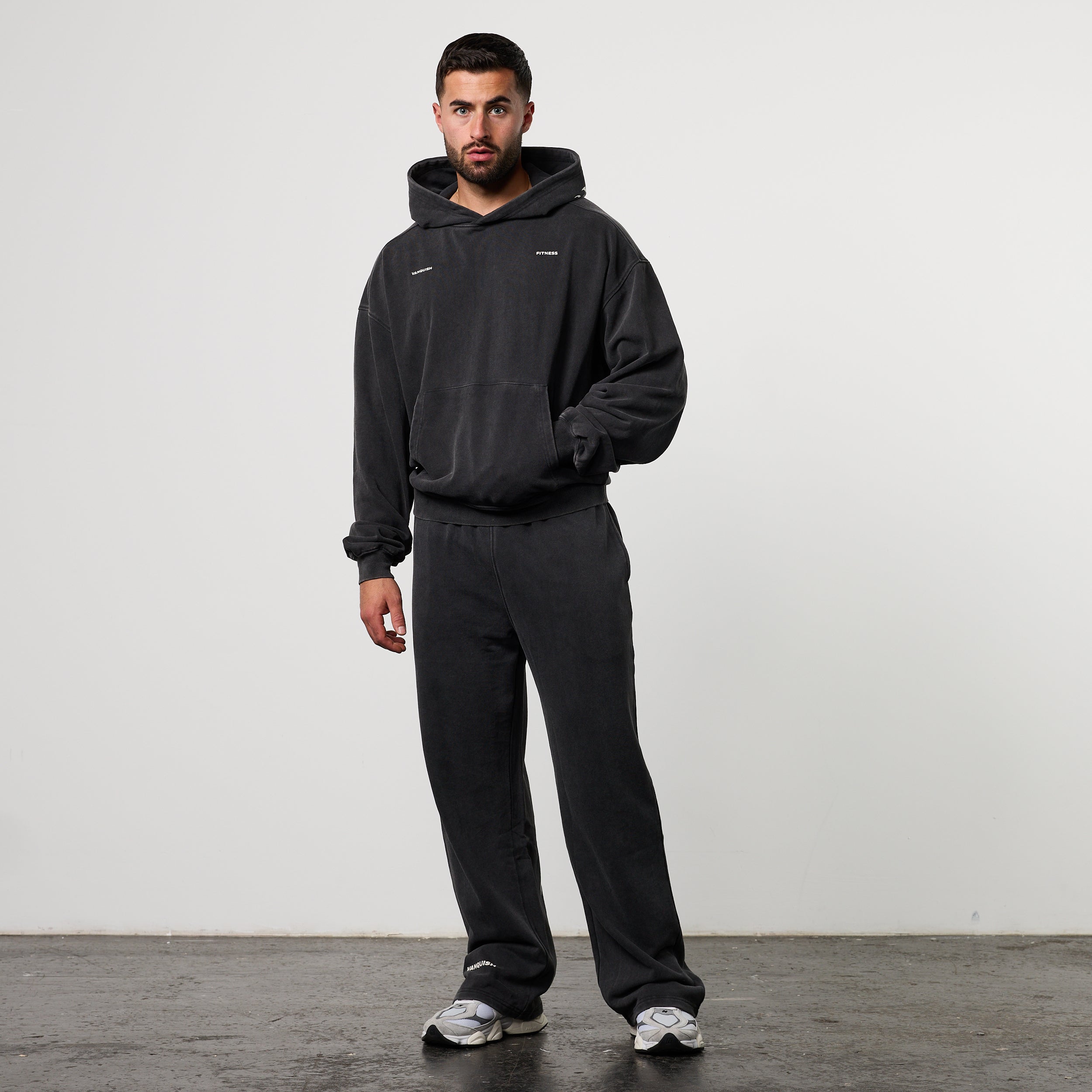 BLACK FORGE WASHED BLACK BOXY OVERSIZED HOODIE