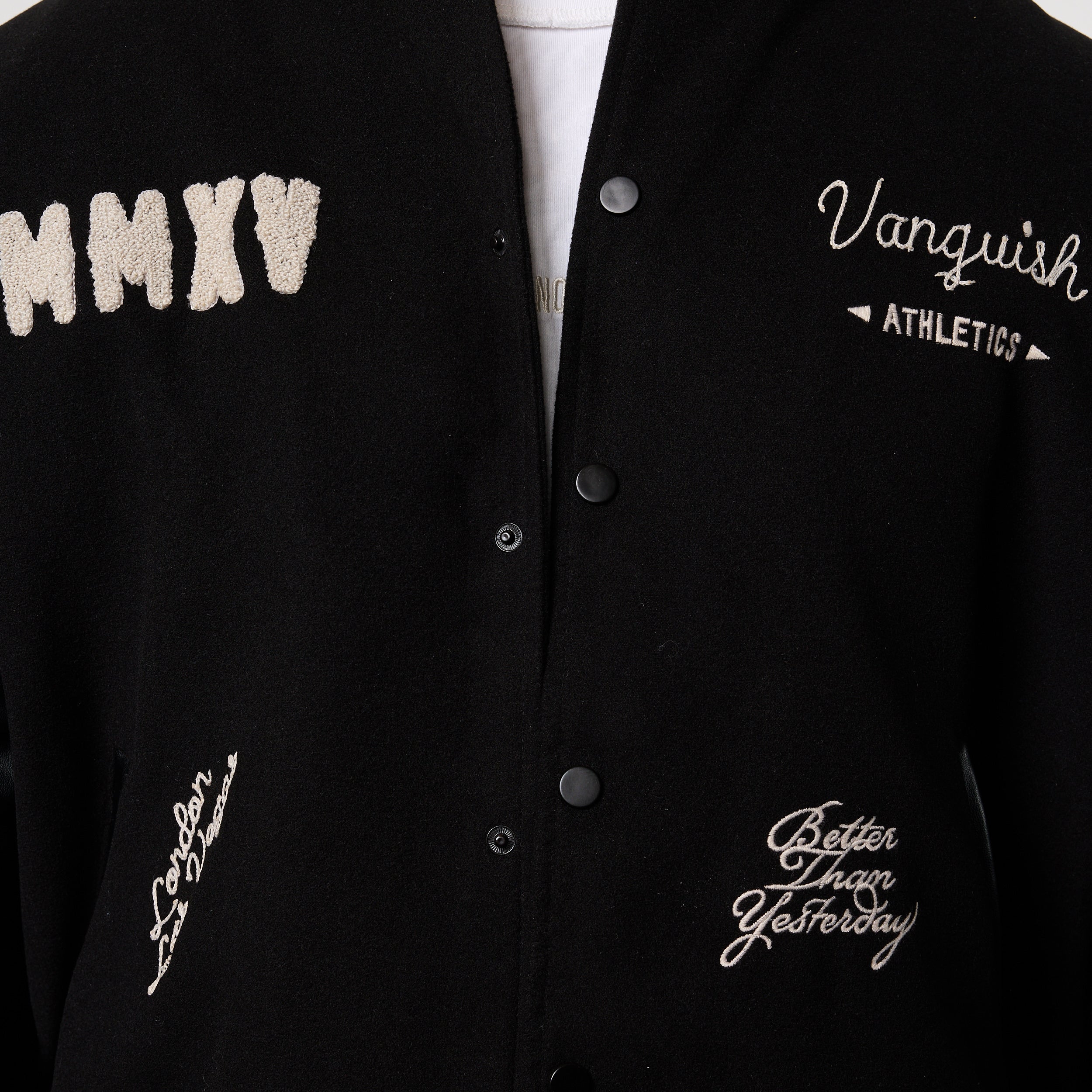 VANQUISH CHAMPION BLACK VARSITY JACKET