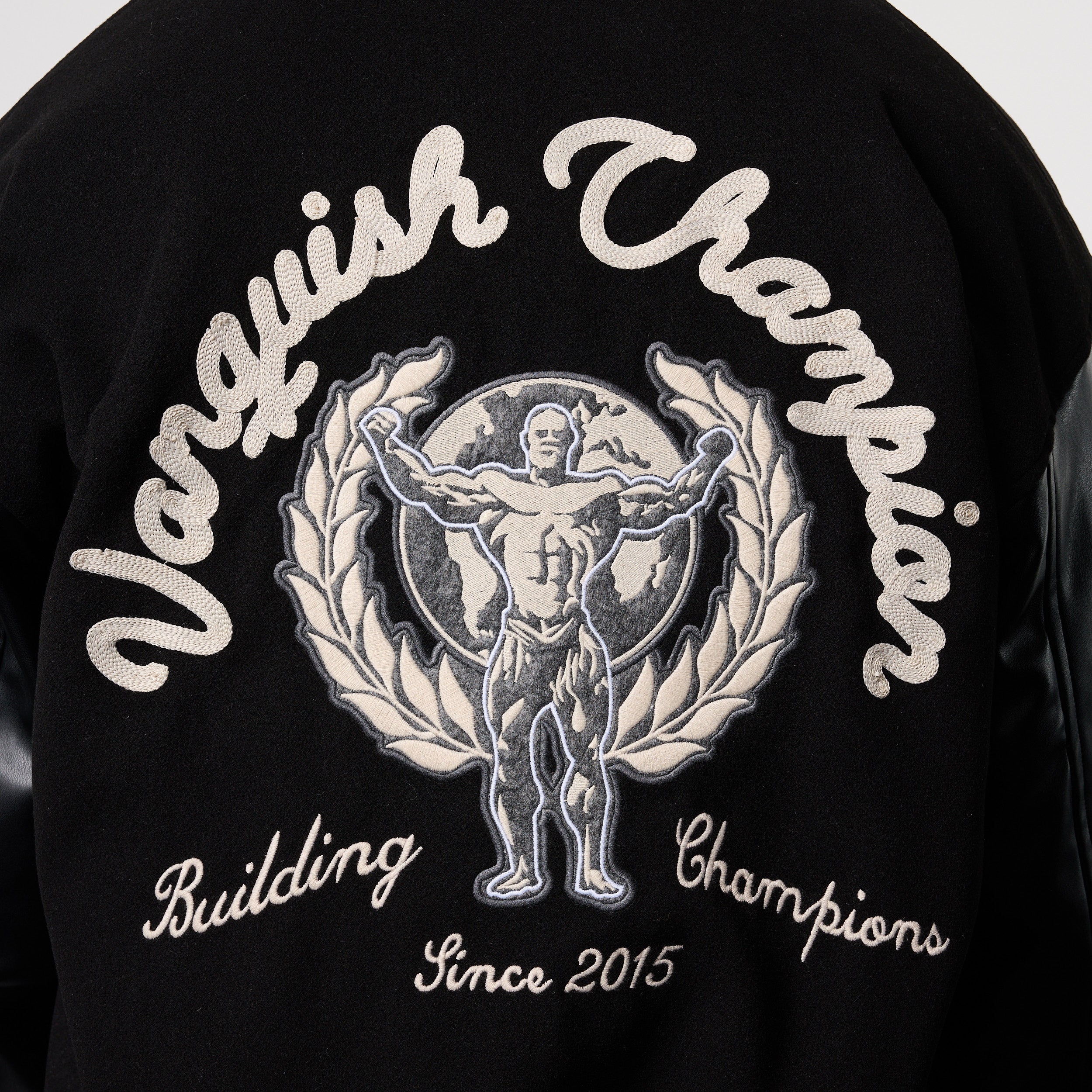 VANQUISH CHAMPION BLACK VARSITY JACKET