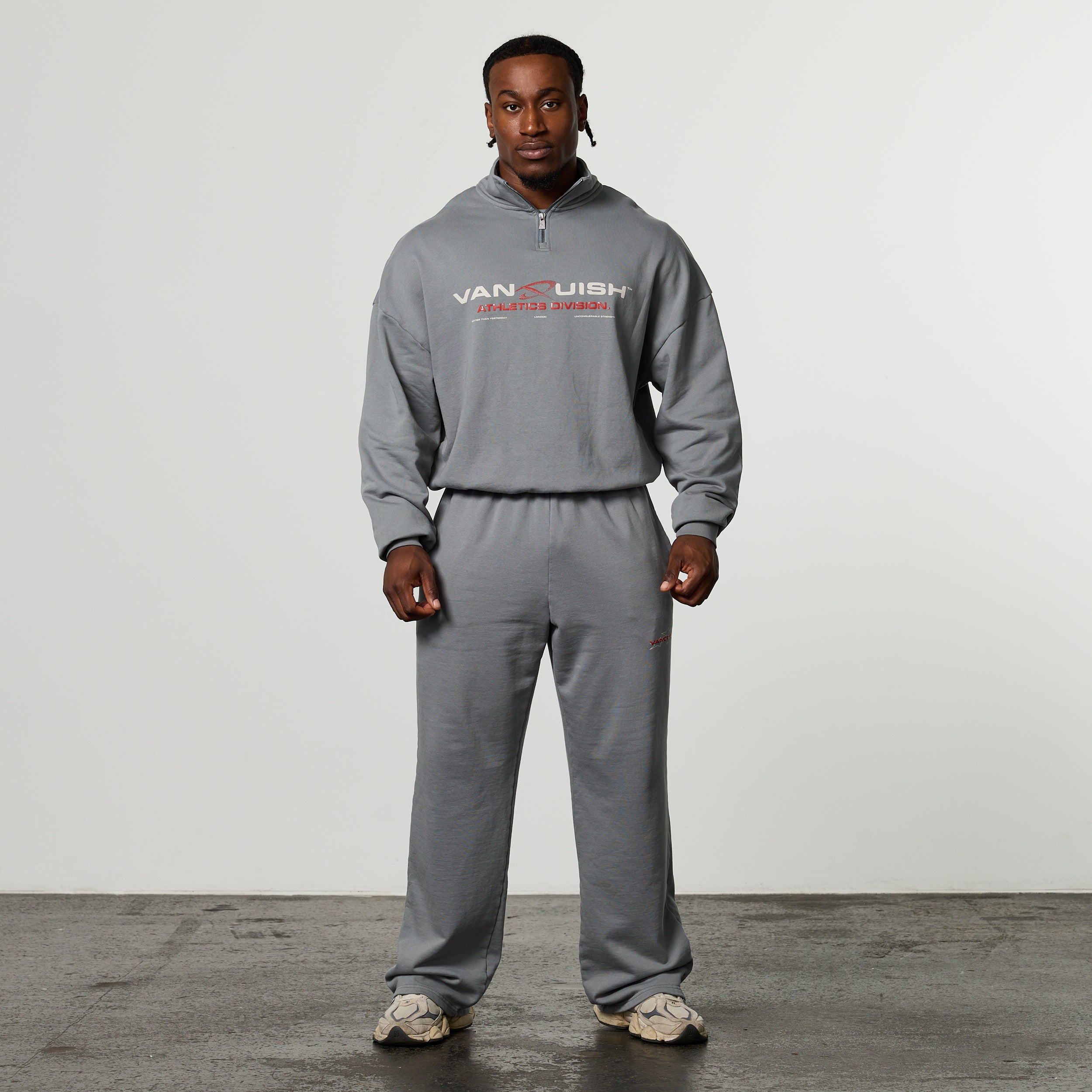 QUICKSTRIKE SLATE OVERSIZED 1/4 ZIP SWEATER