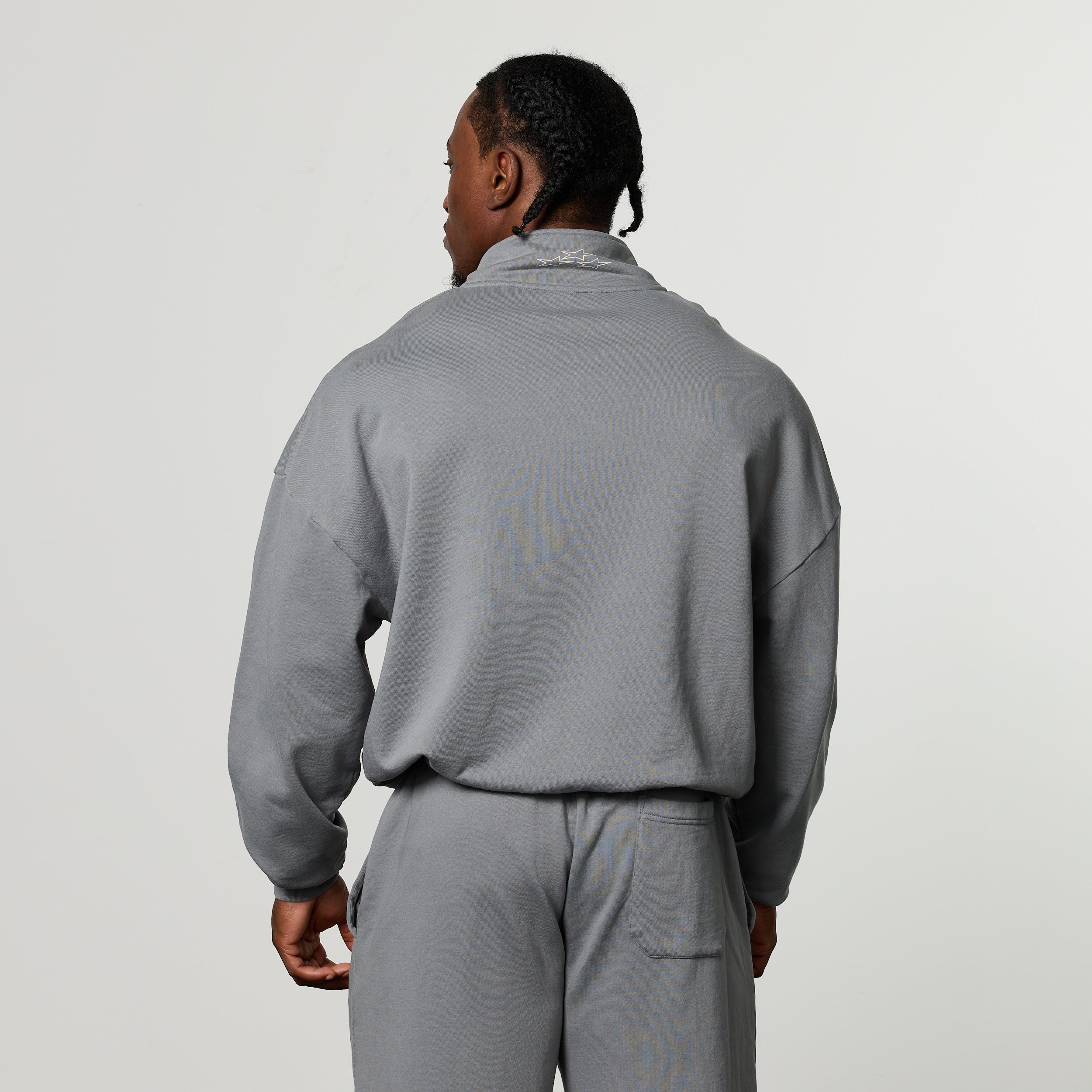 QUICKSTRIKE SLATE OVERSIZED 1/4 ZIP SWEATER