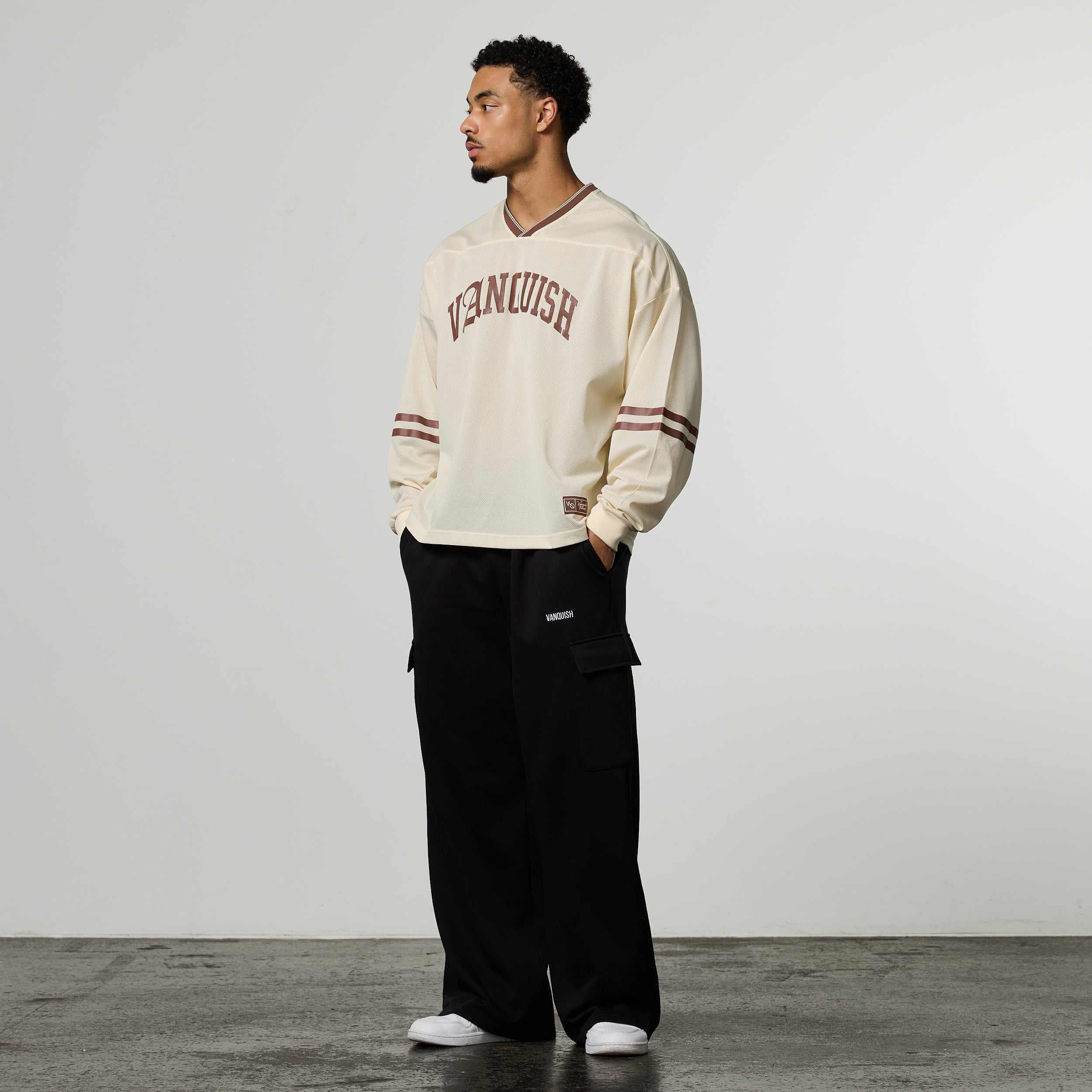 Varsity Off White Oversized Boxy Hockey Jersey