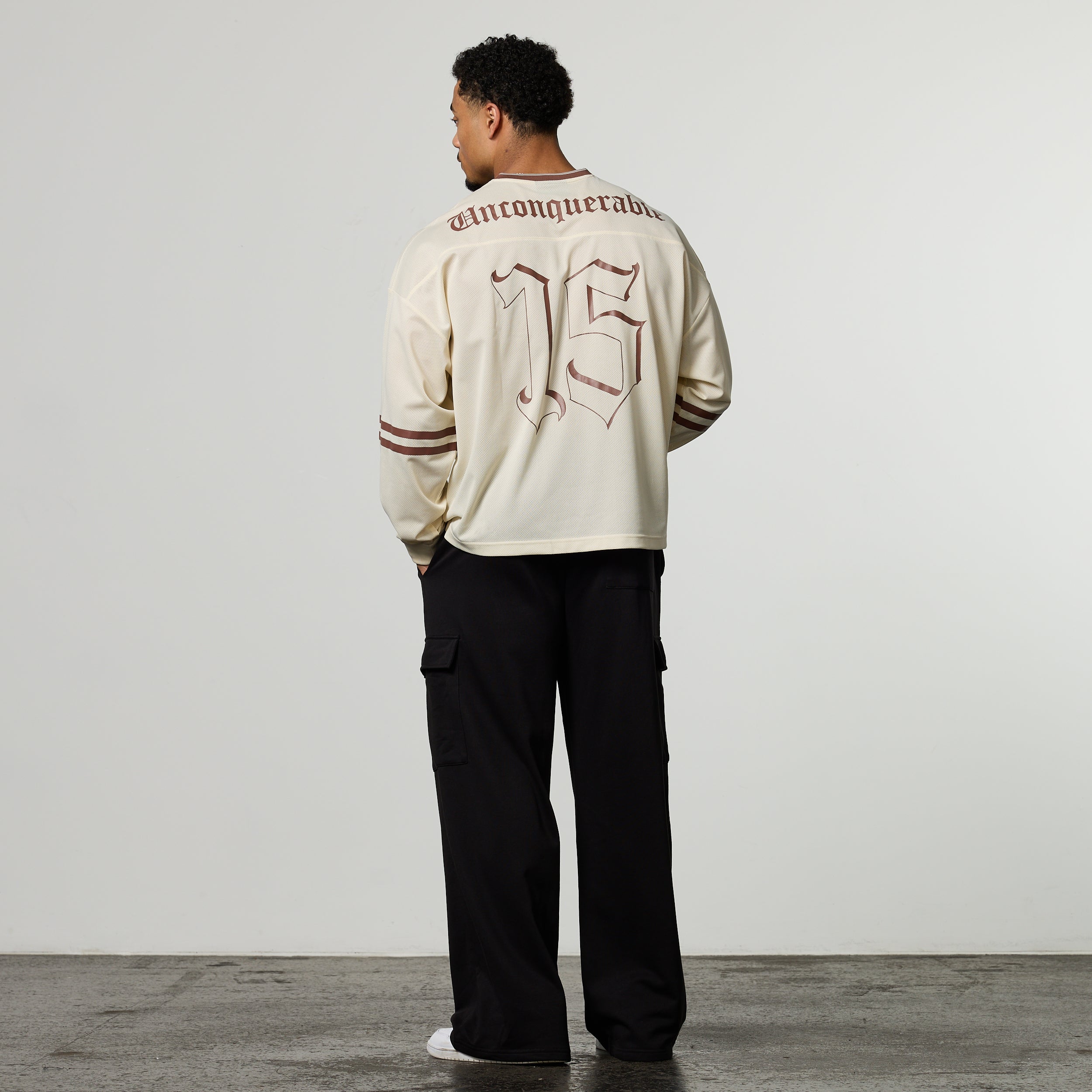 Varsity Off White Oversized Boxy Hockey Jersey