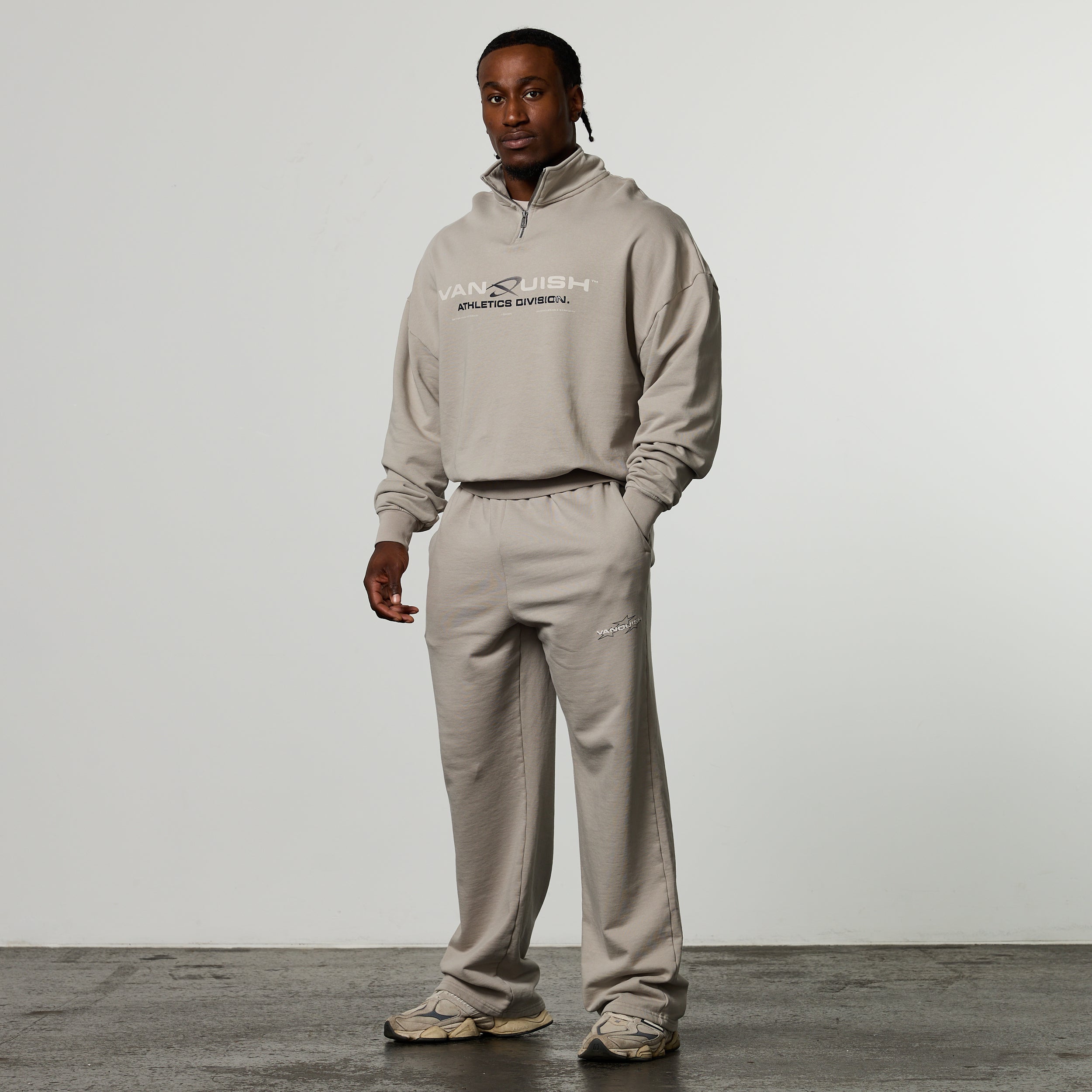 QUICKSTRIKE STONE OVERSIZED 1/4 ZIP SWEATER