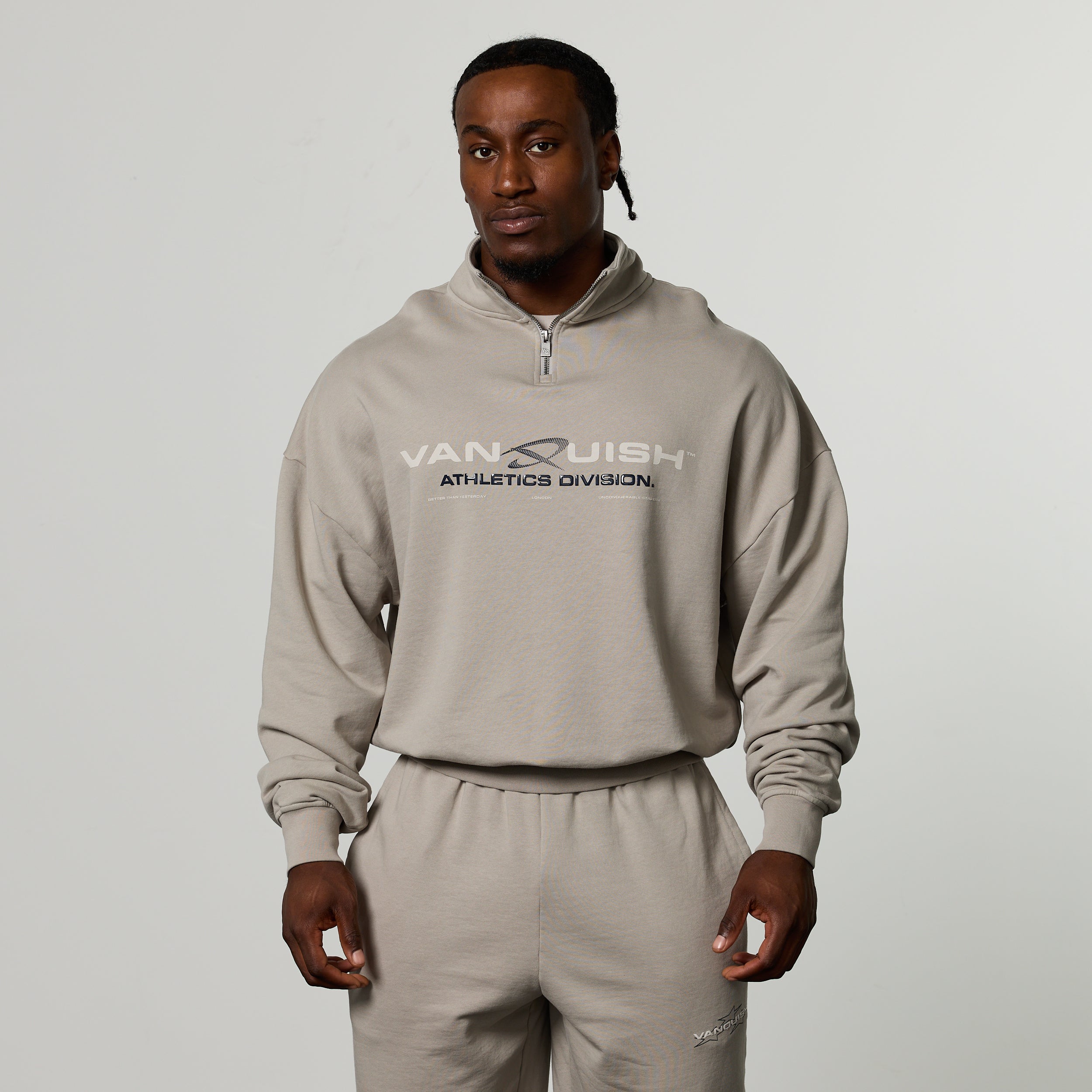 QUICKSTRIKE STONE OVERSIZED 1/4 ZIP SWEATER