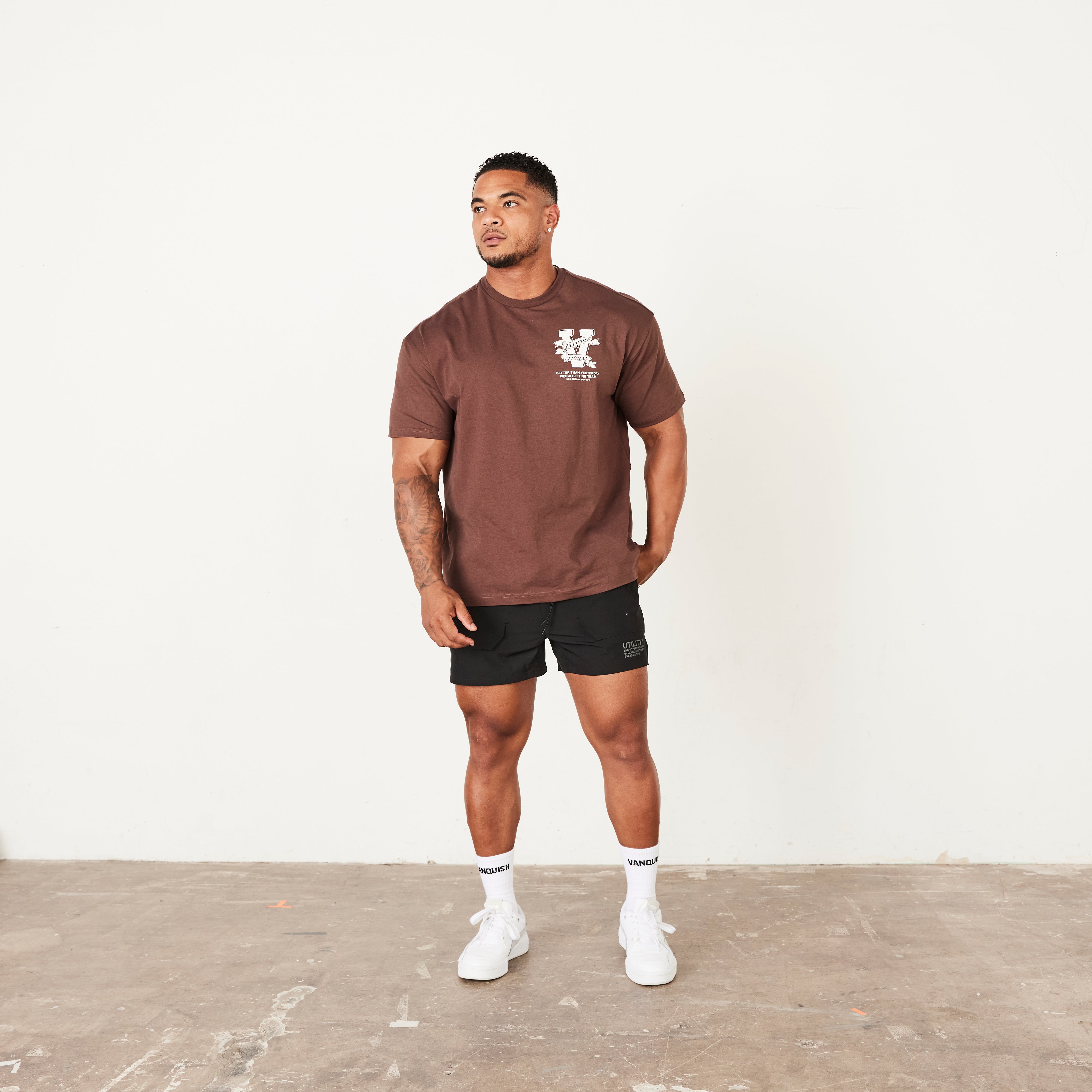 Vanquish TSP Coffee Brown Weightlifting Team Oversized T Shirt