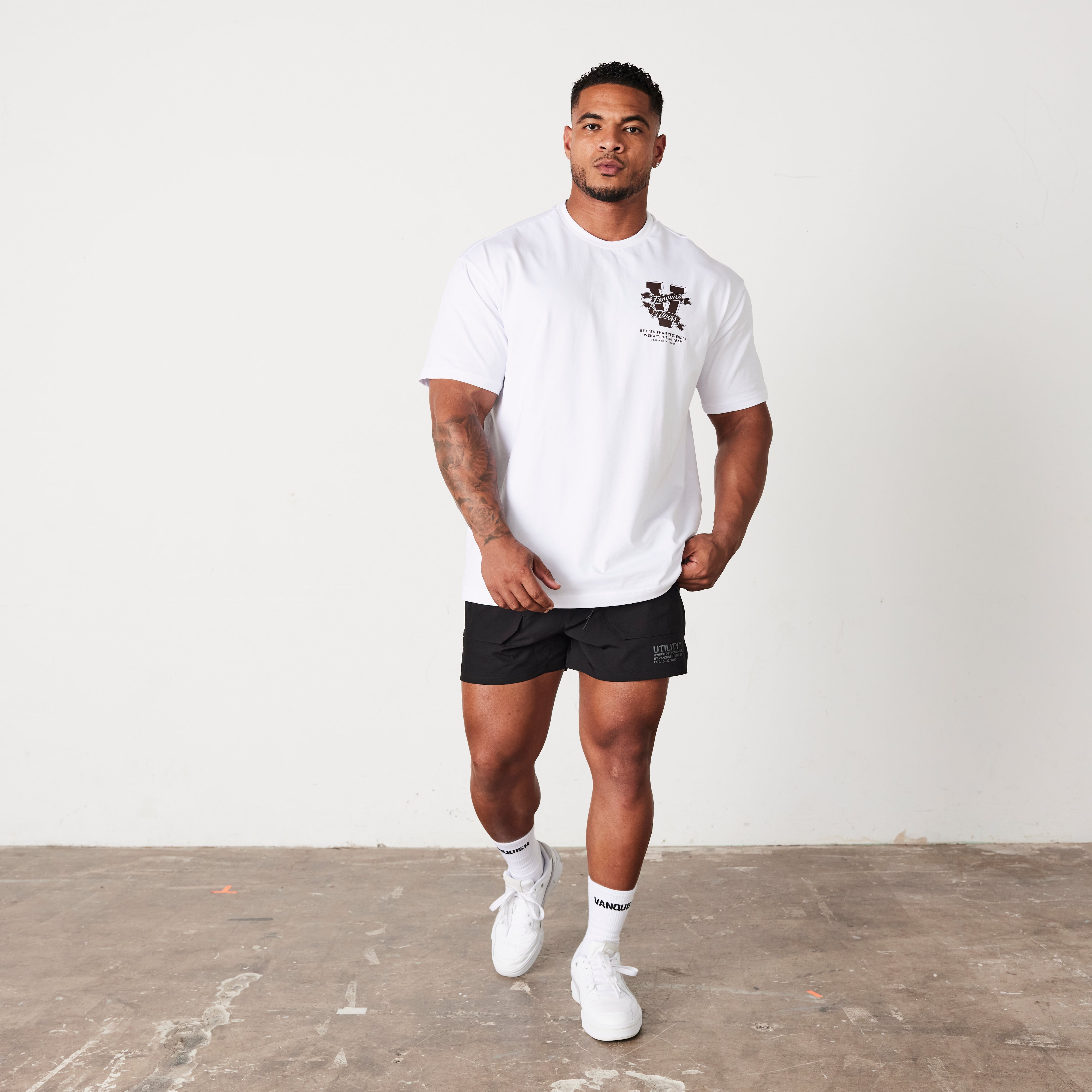Vanquish TSP White Weightlifting Team Oversized T Shirt