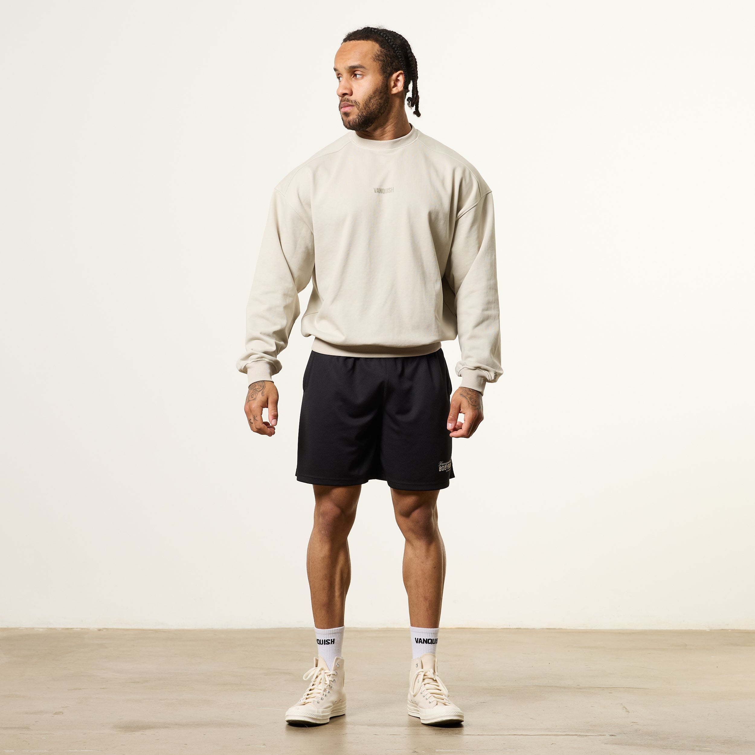 Vanquish Essential V2 Stone Oversized Boxy Sweatshirt
