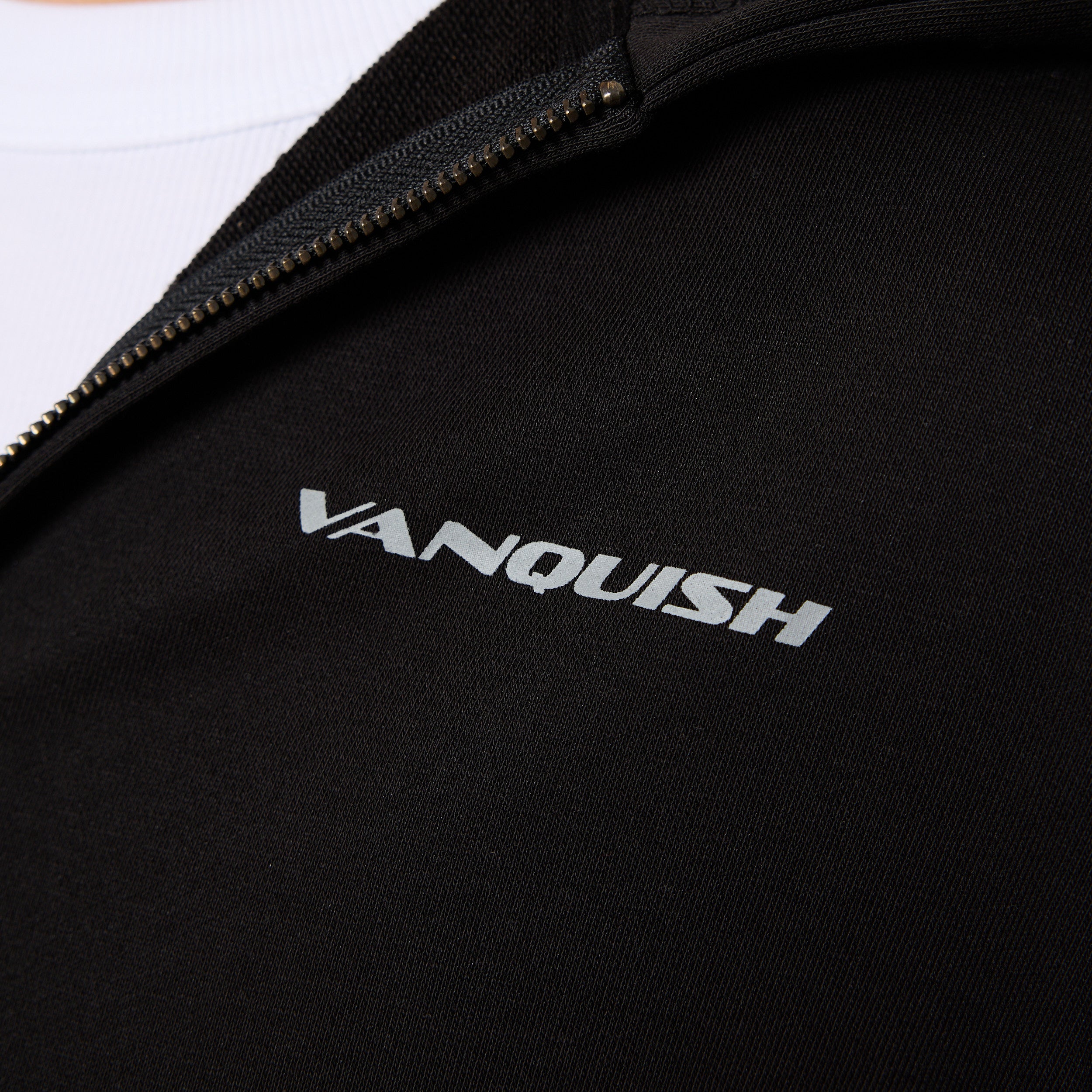 Vanquish Essential Black Cropped Zip Through Hoodie