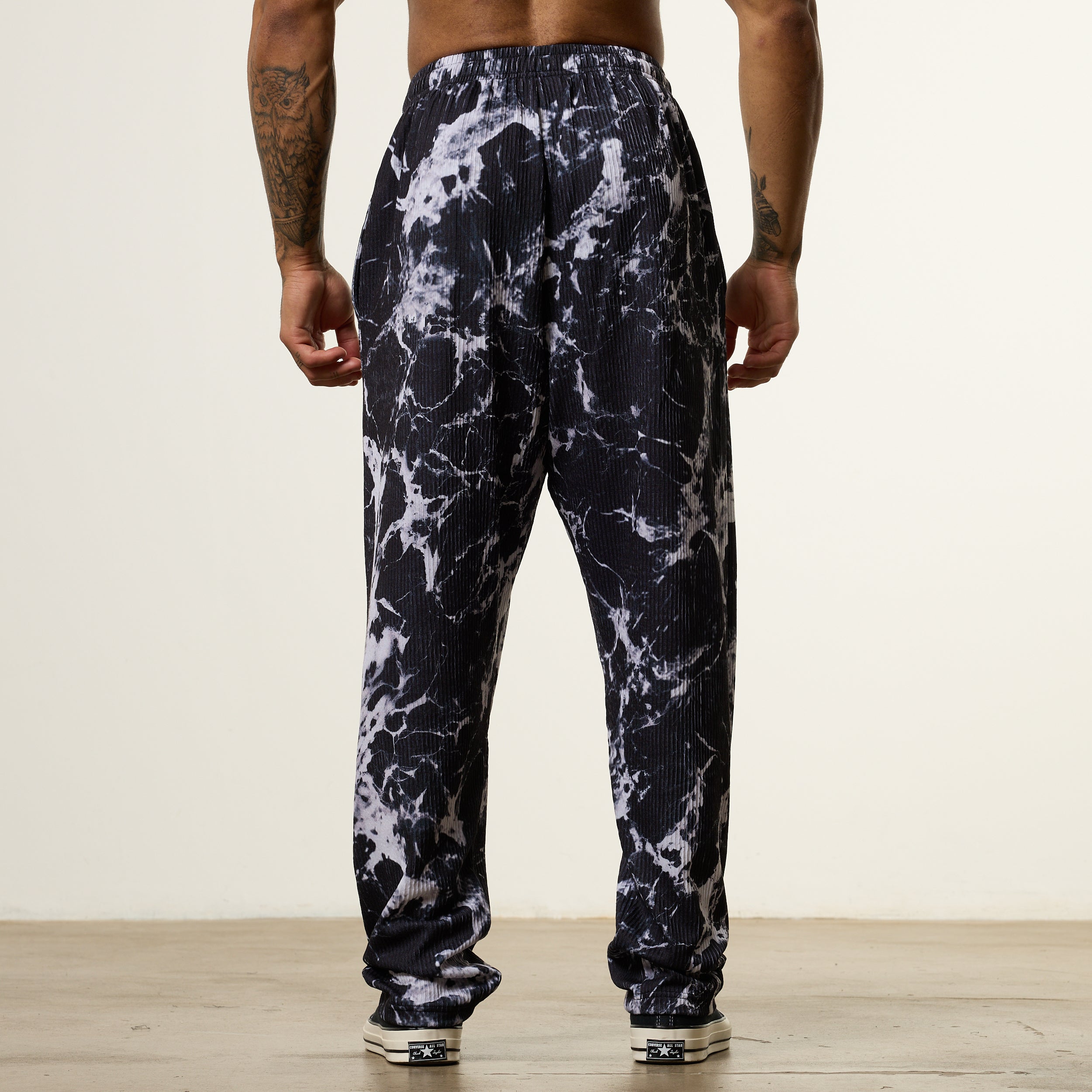 Vanquish x JBeast Black Marble Bodybuilding Baggy Pants