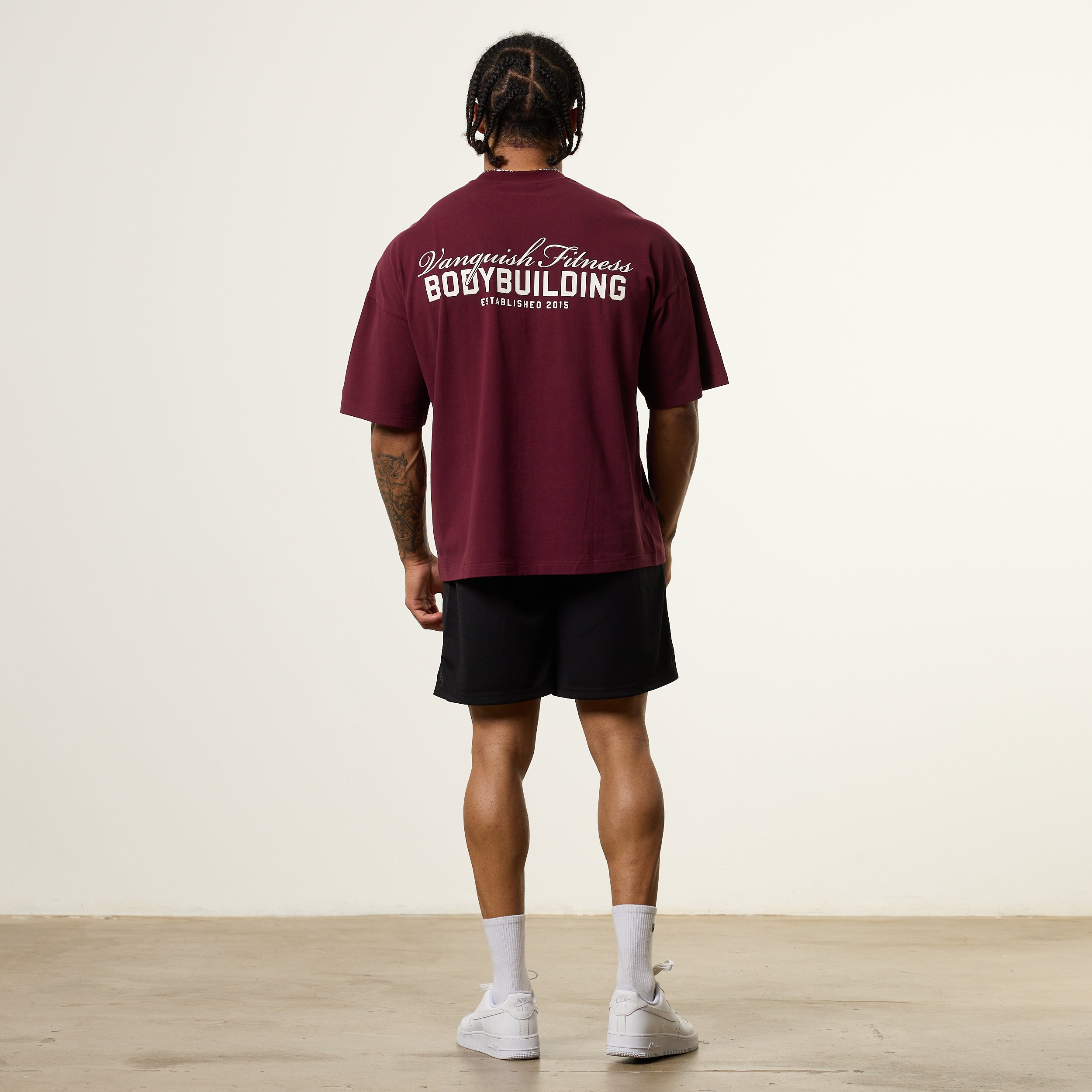 Vanquish Bodybuilding Oxblood Oversized Boxy T Shirt
