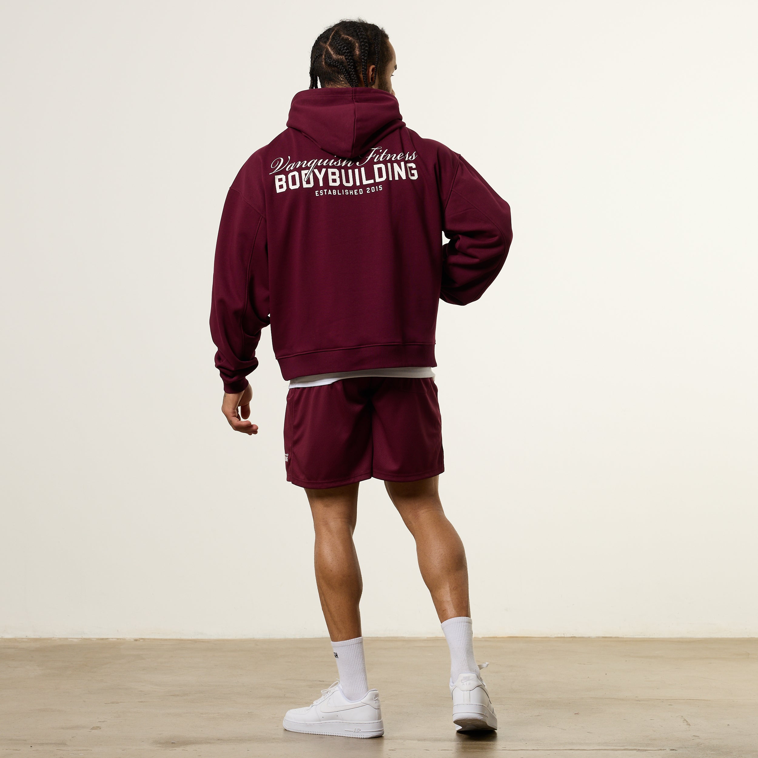 Vanquish Bodybuilding Oxblood Oversized Boxy Pullover Hoodie