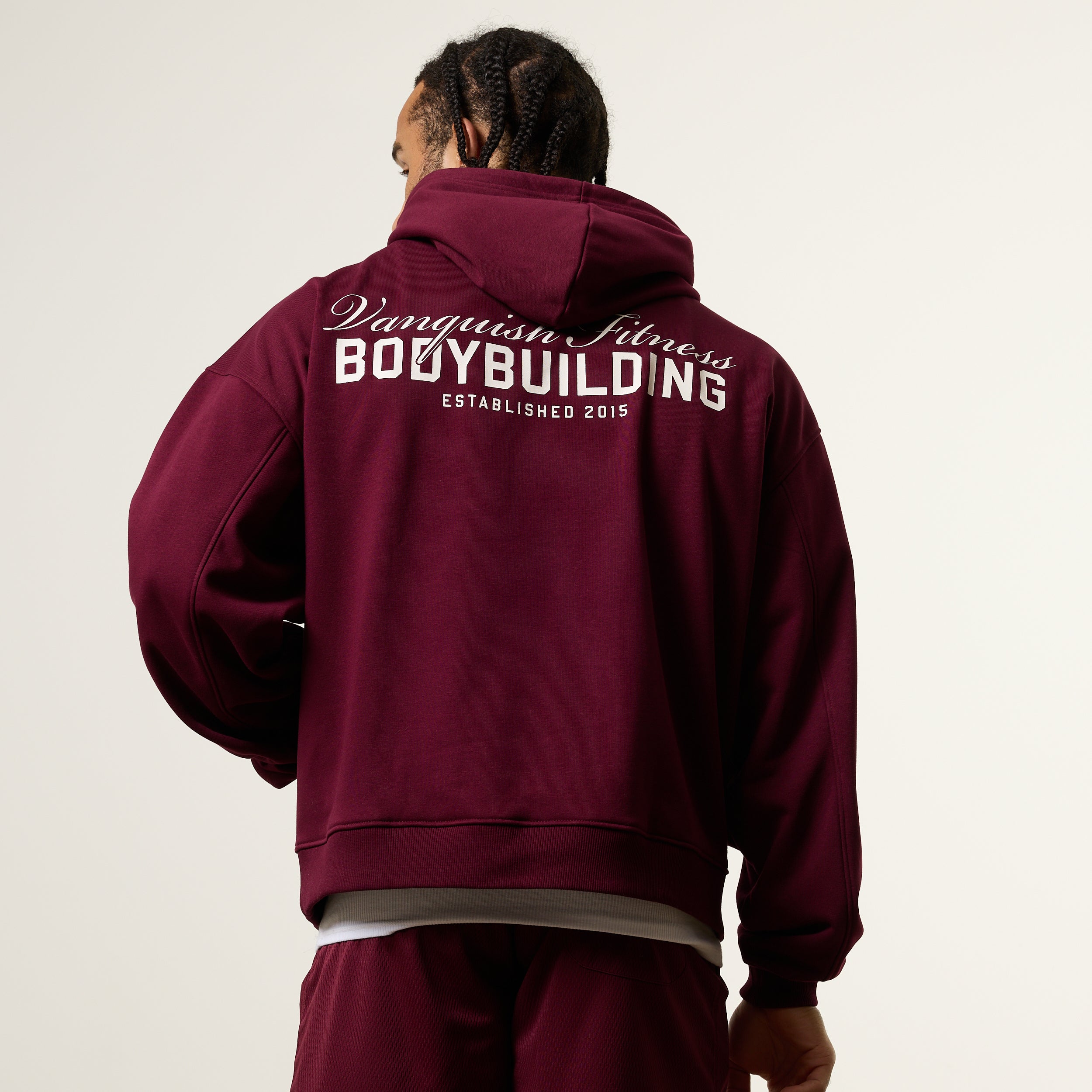 Vanquish Bodybuilding Oxblood Oversized Boxy Pullover Hoodie