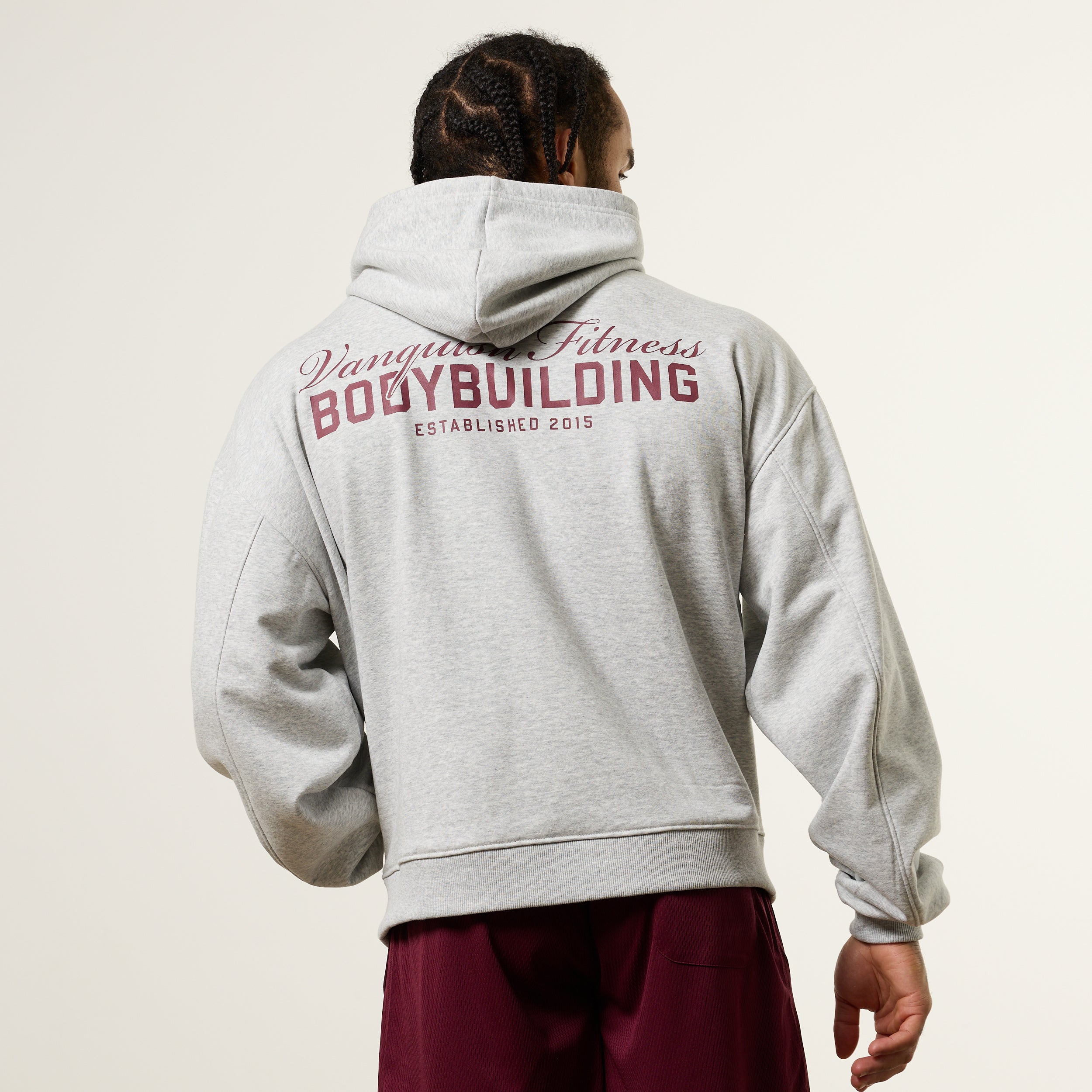 Vanquish Bodybuilding Grey Oversized Boxy Pullover Hoodie