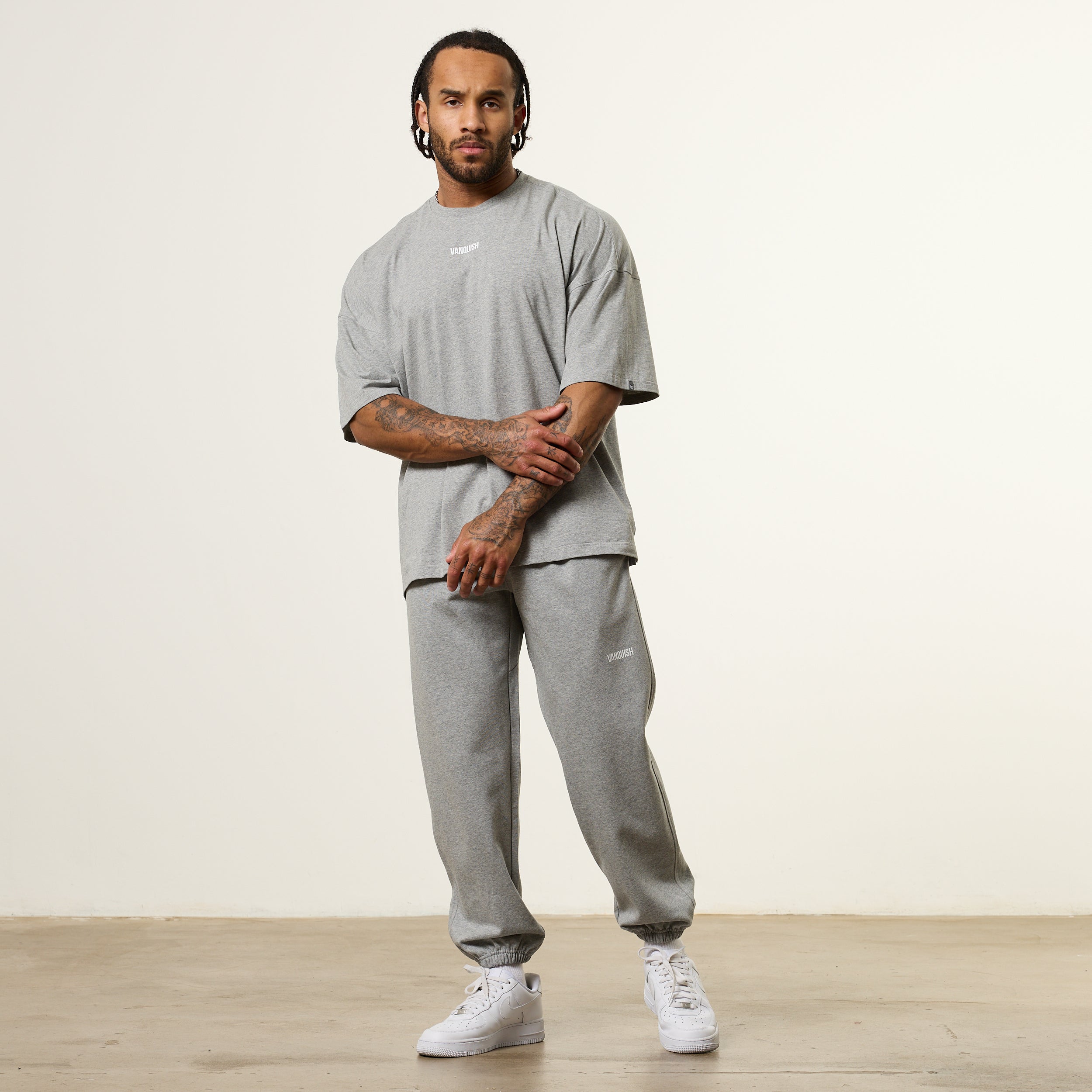 Vanquish Essential Grey Melange Oversized Sweatpants