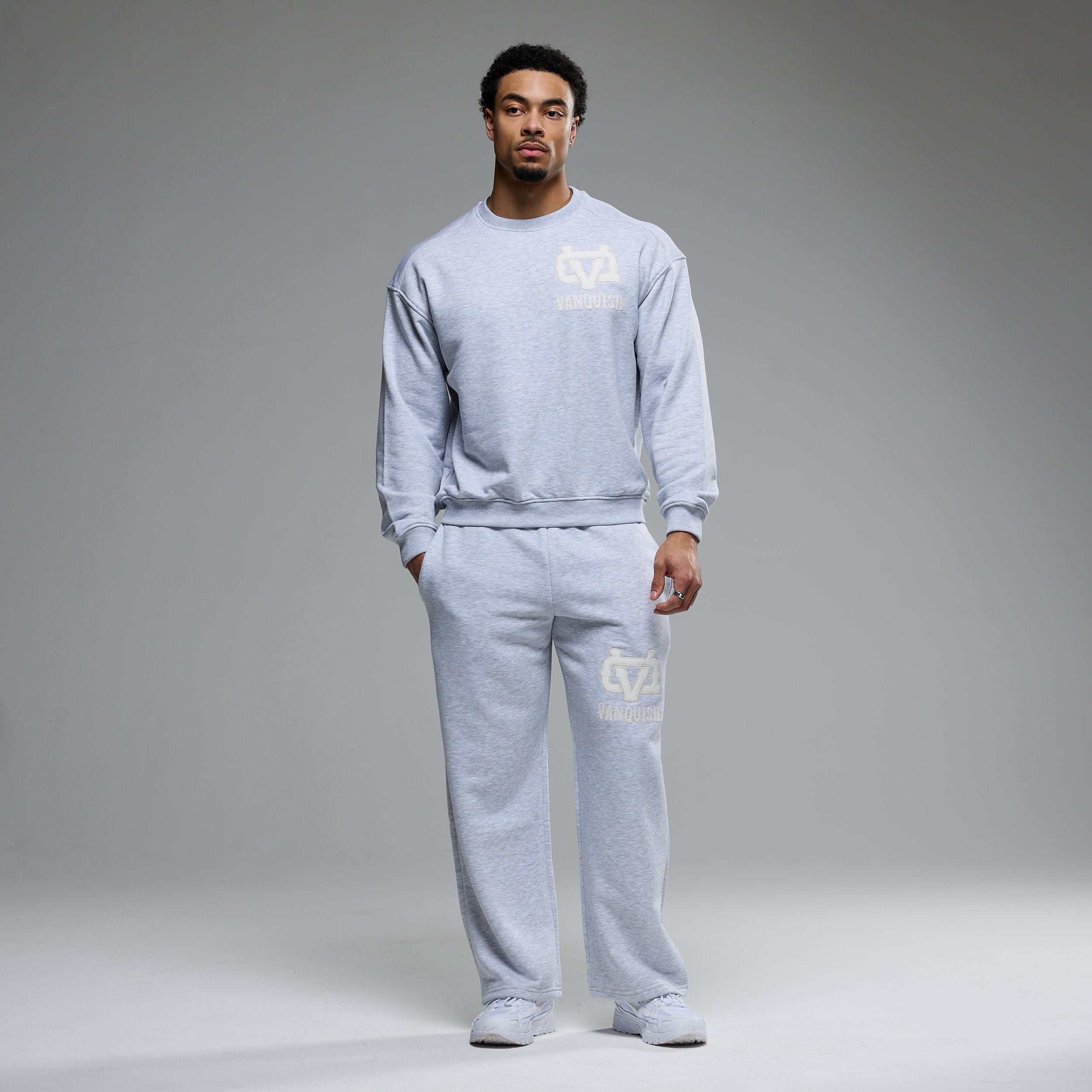 MONOGRAM GREY STRAIGHT LEG SWEATPANTS