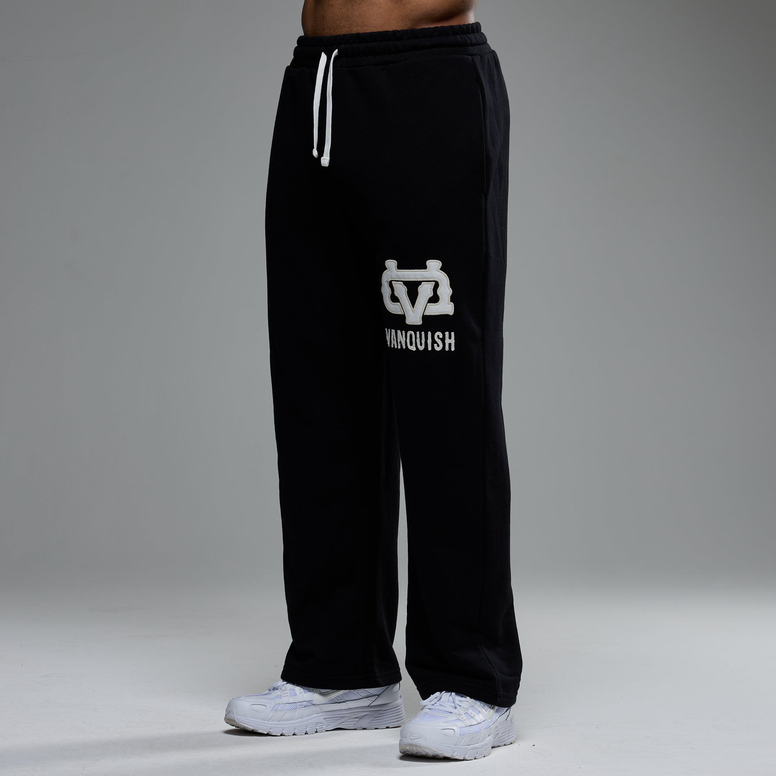 MONOGRAM BLACK STRAIGHT LEG SWEATPANTS