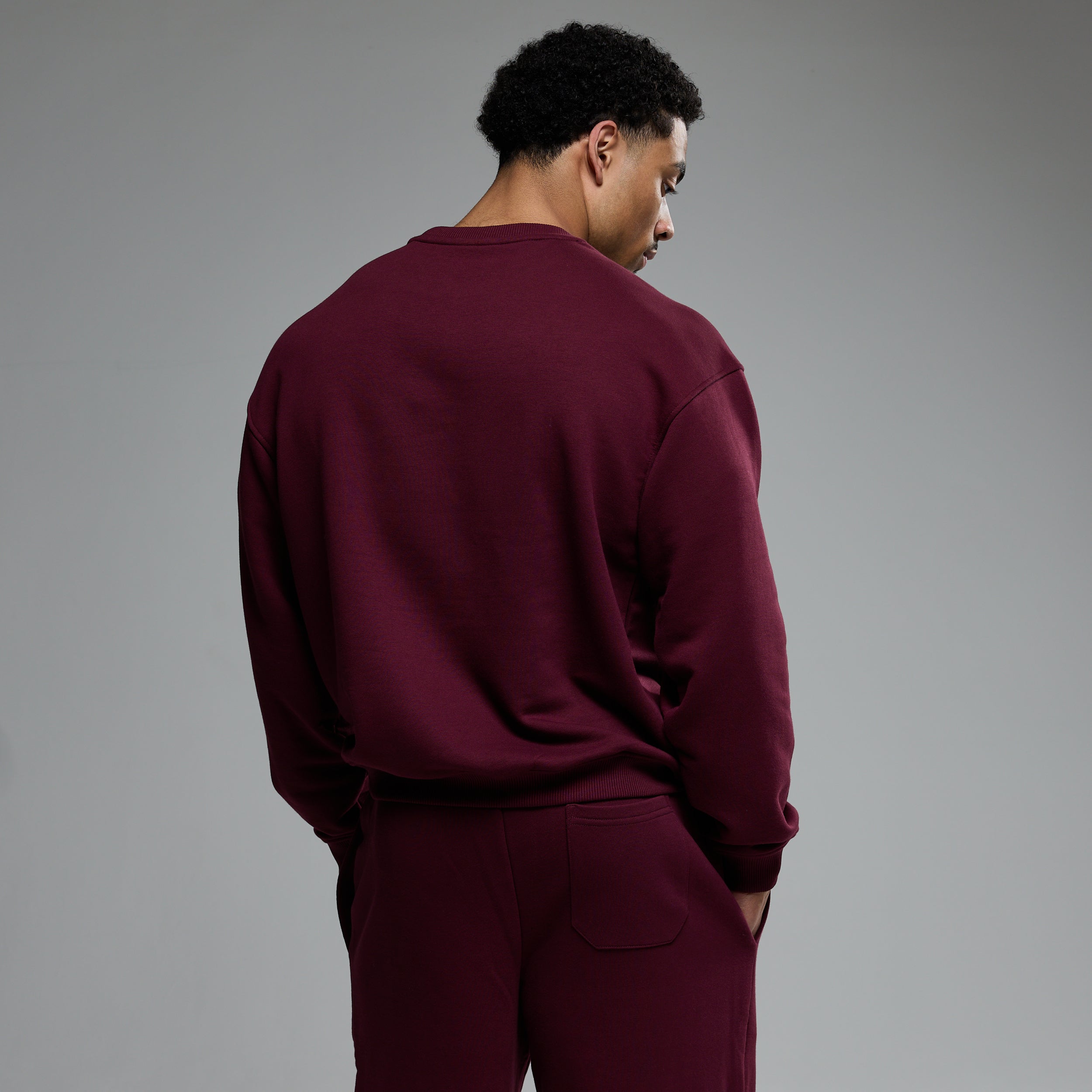 MONOGRAM OXBLOOD RED SWEATSHIRT